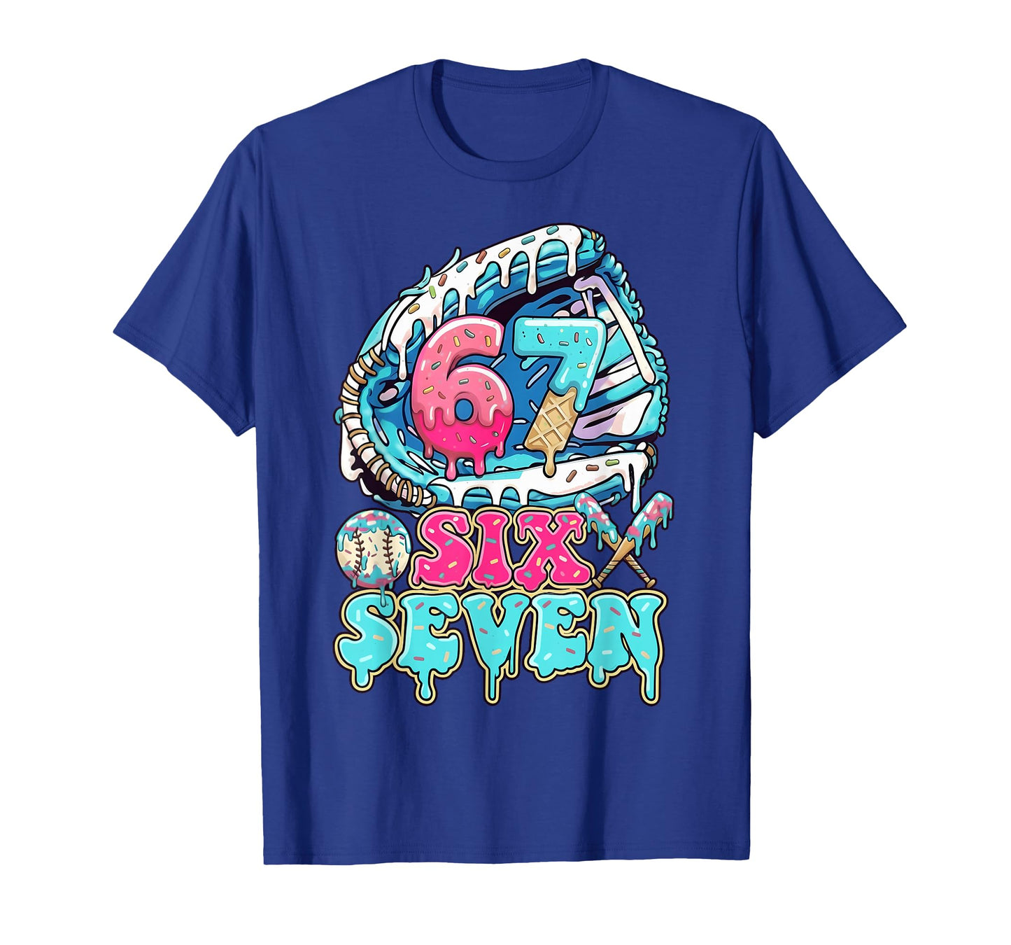 Six Seven 67 Ice Cream Drip Baseball Gift for Boy Kids Youth T-Shirt