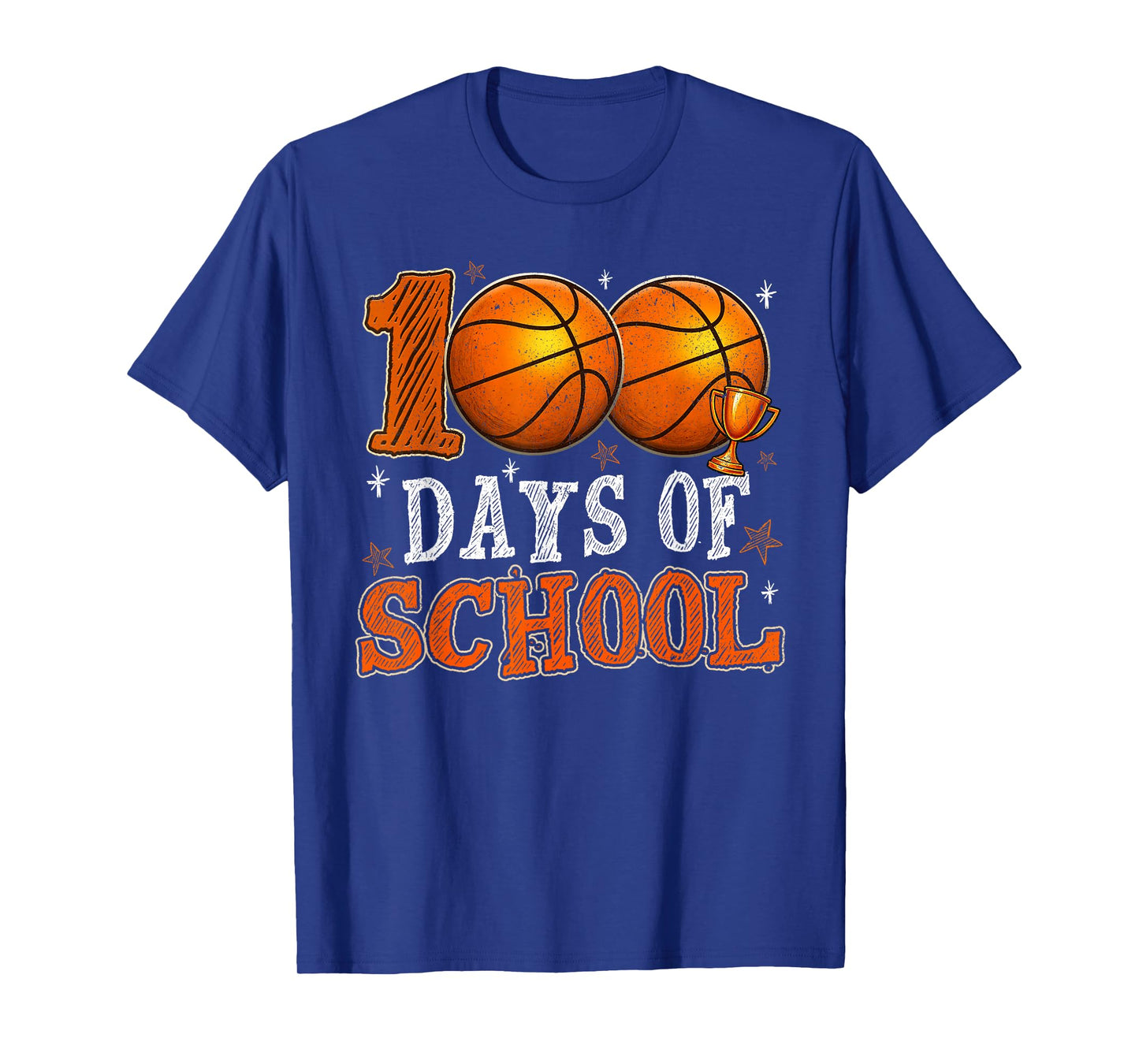 Happy 100 Days of School Basketball Funny Boy Girl Teacher T-Shirt