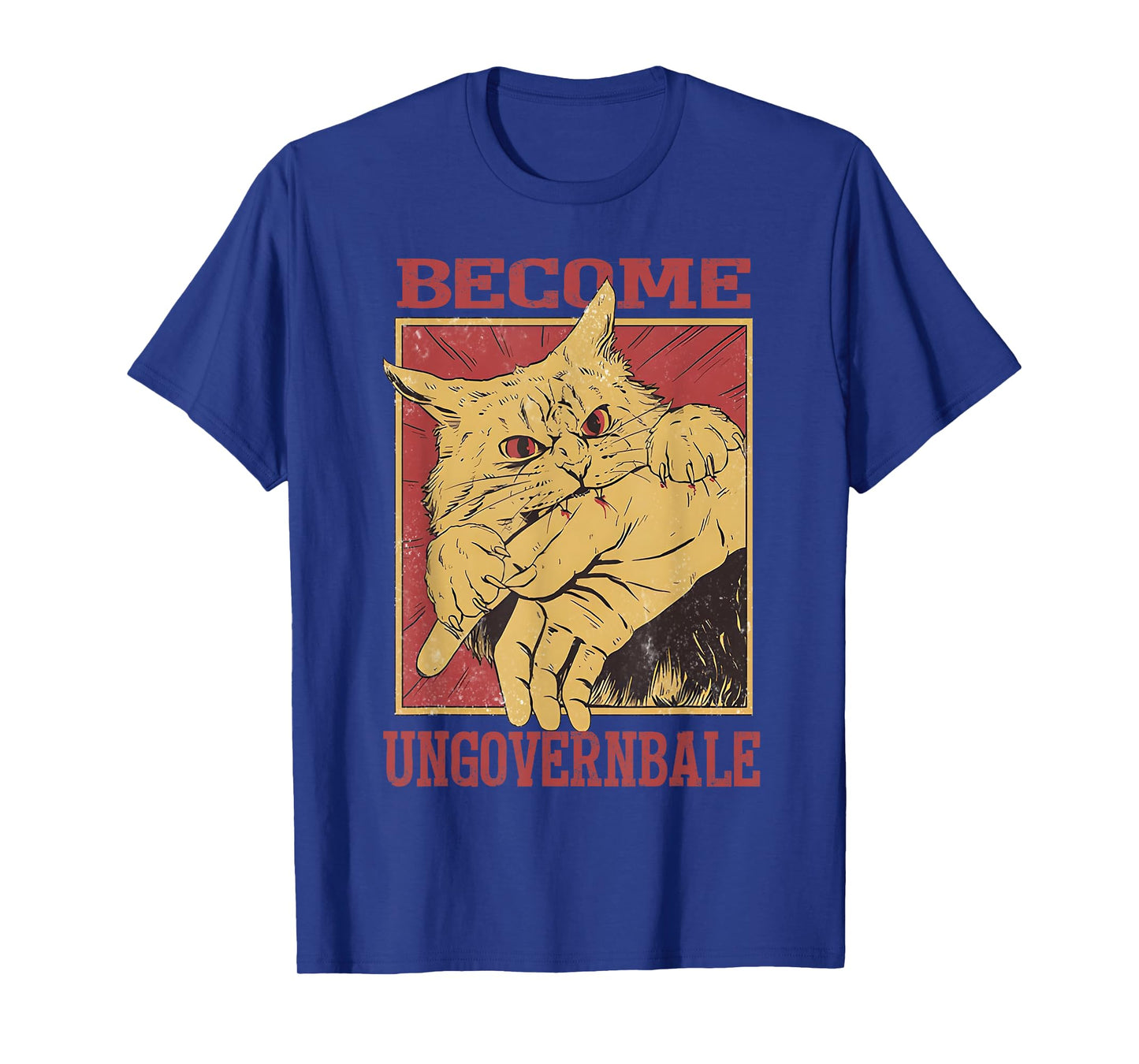 Become Ungovernable - Black Cat Biting Hand Funny Meme T-Shirt
