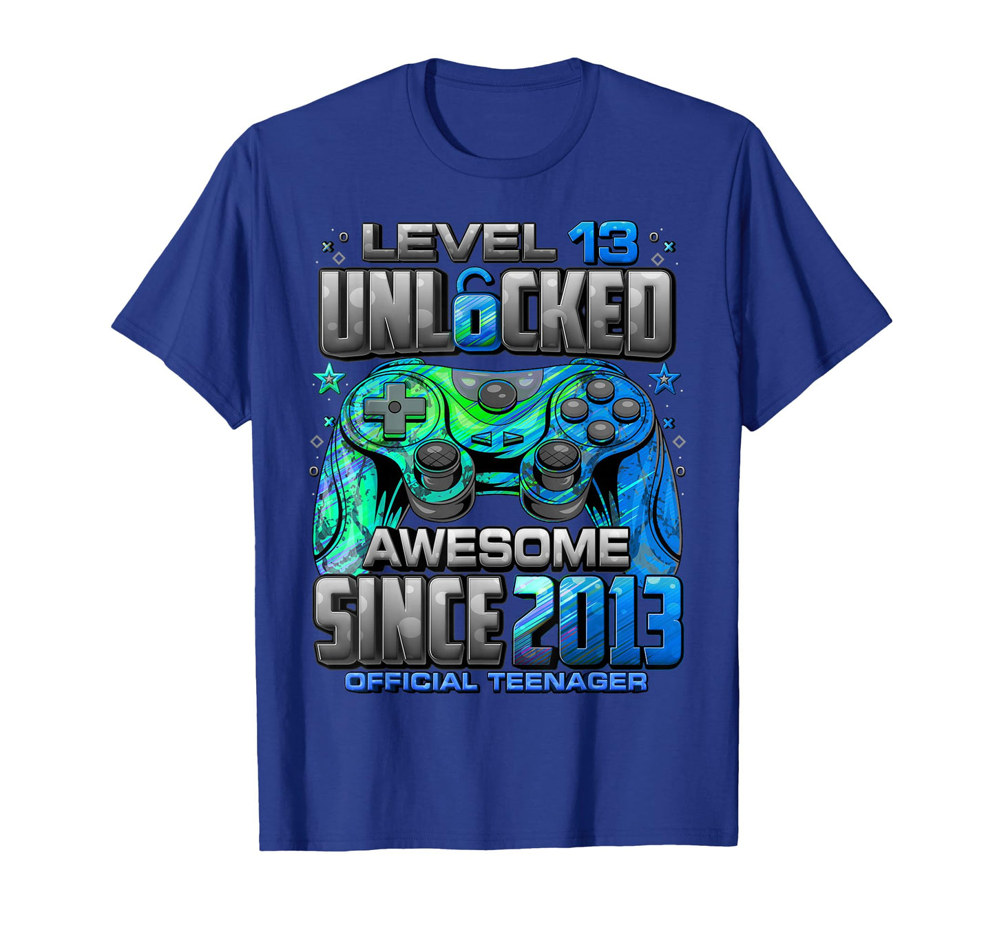 Level 13 Unlocked Awesome Since 2013 13th Birthday Gaming T-Shirt