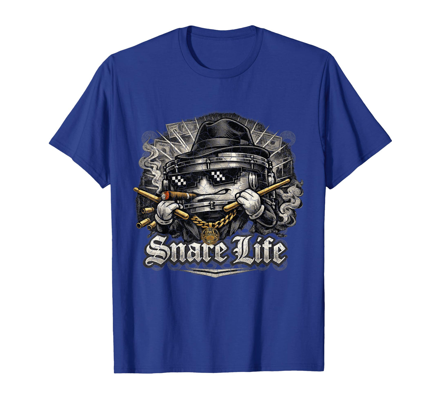 Funny Drummer Snare Life Cartoon Character T-Shirt