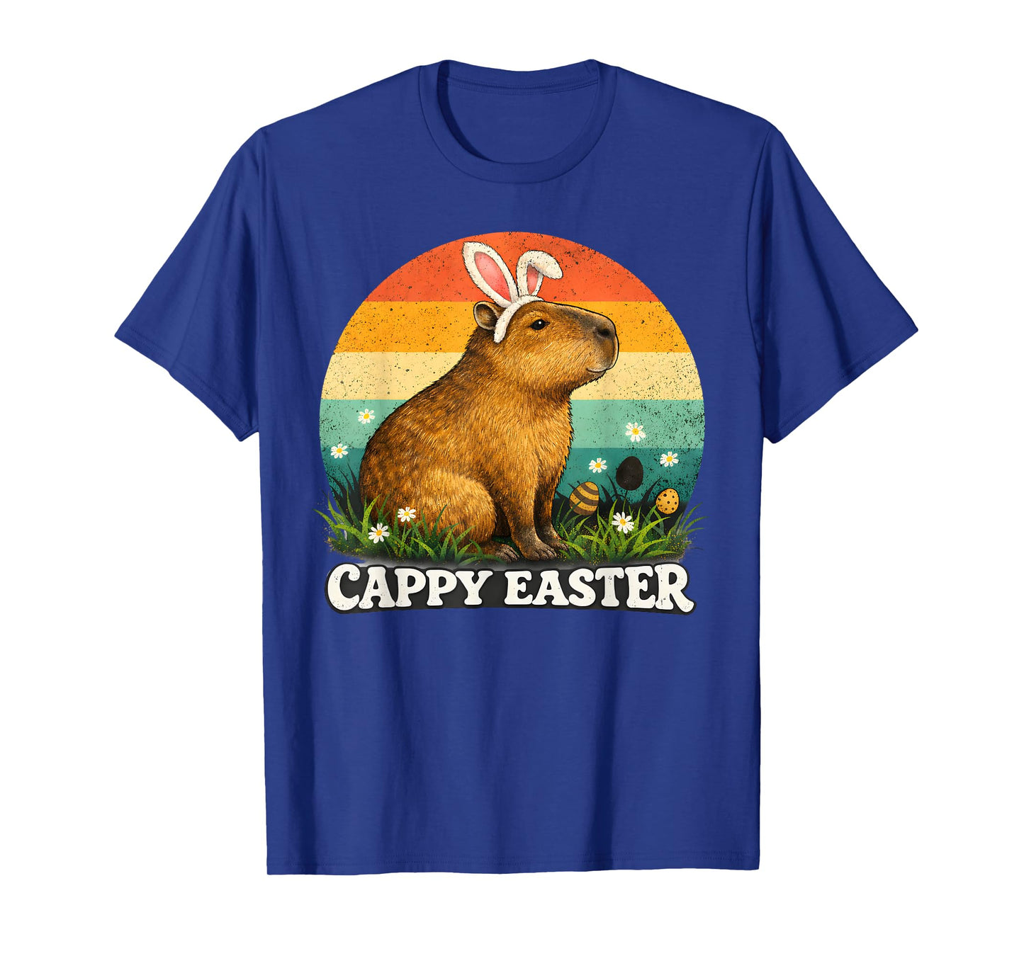 Funny Cappy Easter Capybara Easter Bunny Men Women Kids T-Shirt