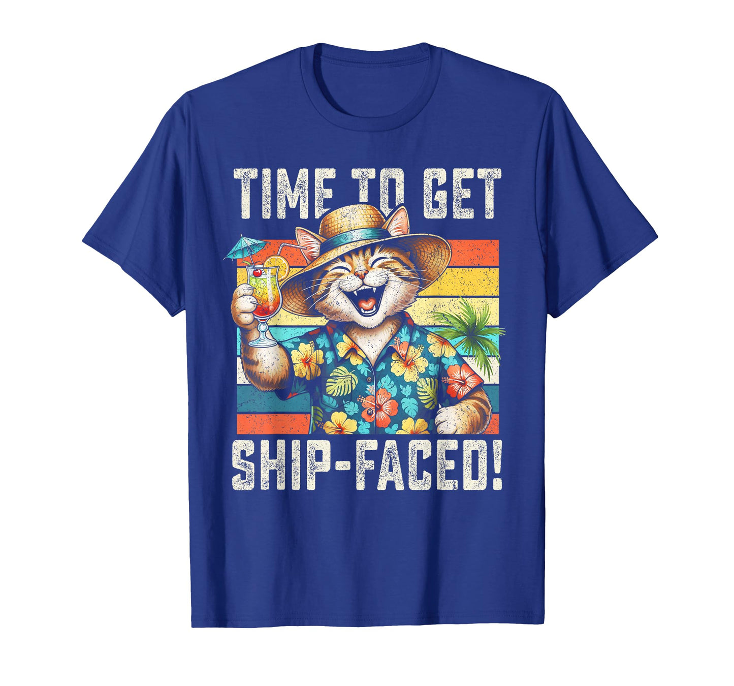 Couple Cruise Vintage Cruising cat Tropical Men Women T-Shirt