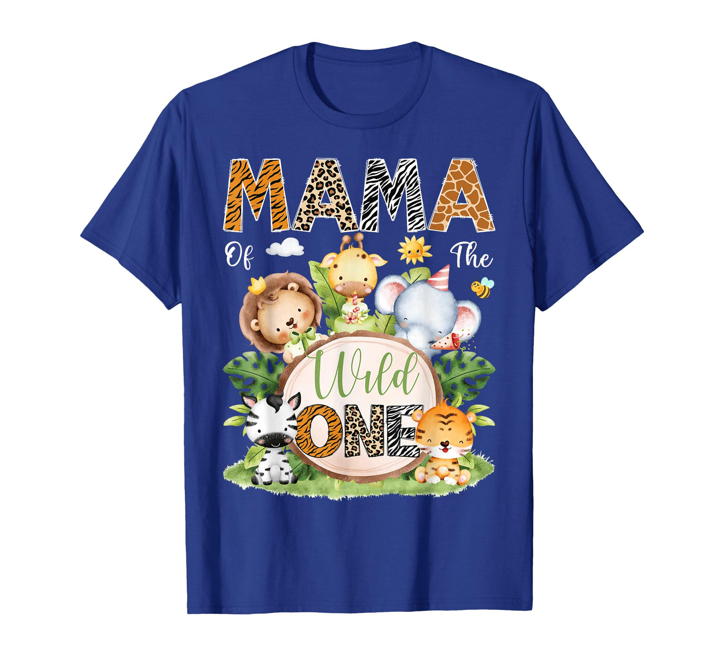 Mama Of The Wild One 1St Birthday Kids Safari Jungle T-Shirt