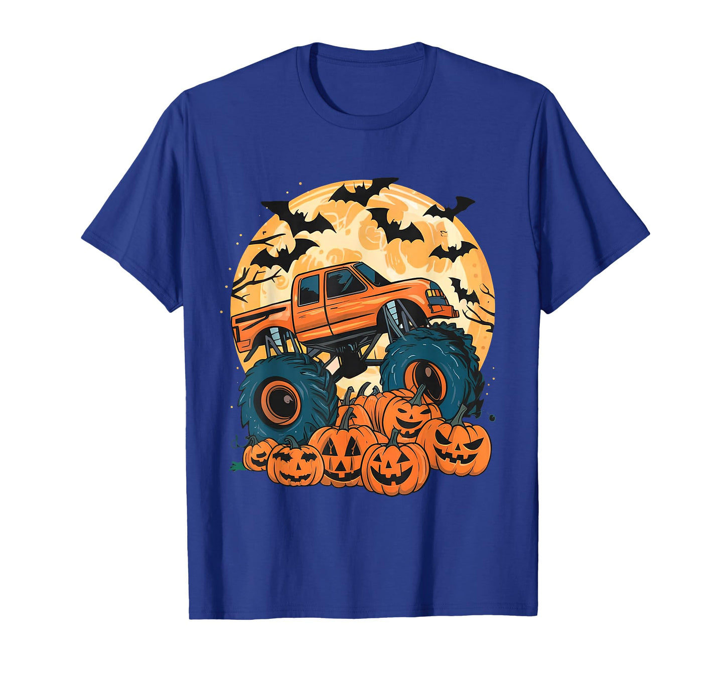 Ghost Truck Moon Pumpkin Toddler Boys Halloween Teens Kids T-Shirt