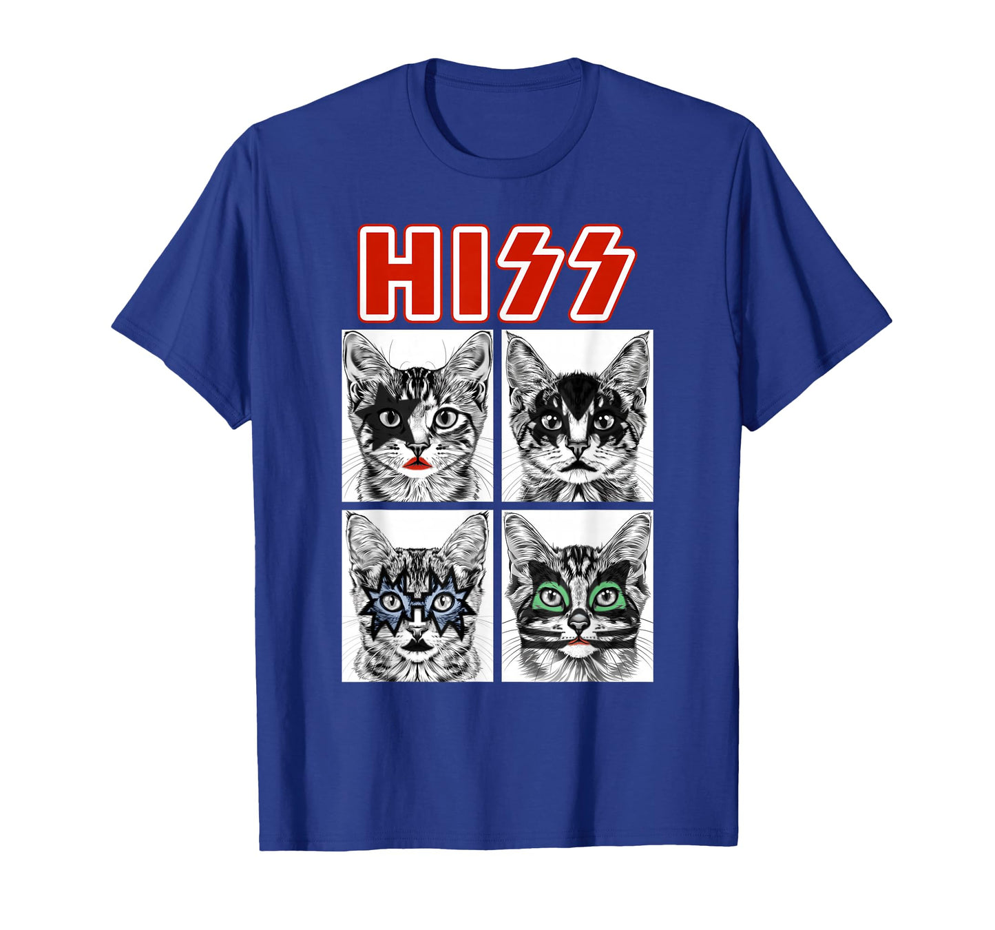 Retro Cat Rock Music Concert Band Men Kids Women Funny Cat T-Shirt