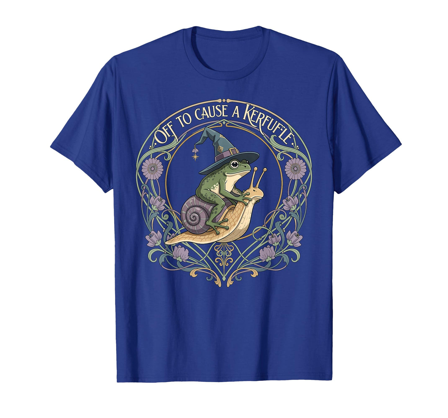 Off to Cause A Kerfuffle Witchy Frog Wizard Snail Meme Humor T-Shirt