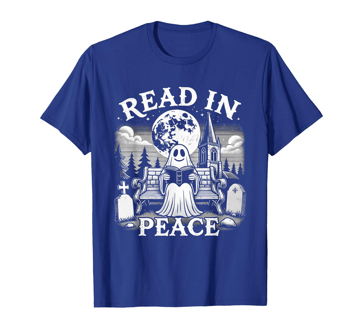Read In Peace Ghost Reading Books Funny Halloween T-Shirt