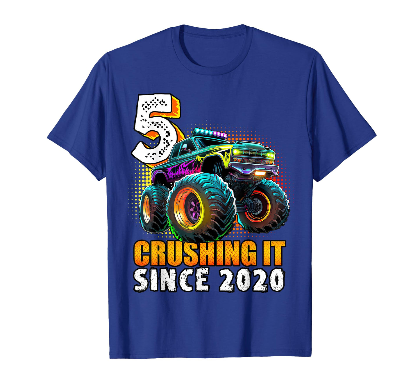 Birthday Monster Truck 5 year Old Boys 5th Party Born 2020 T-Shirt