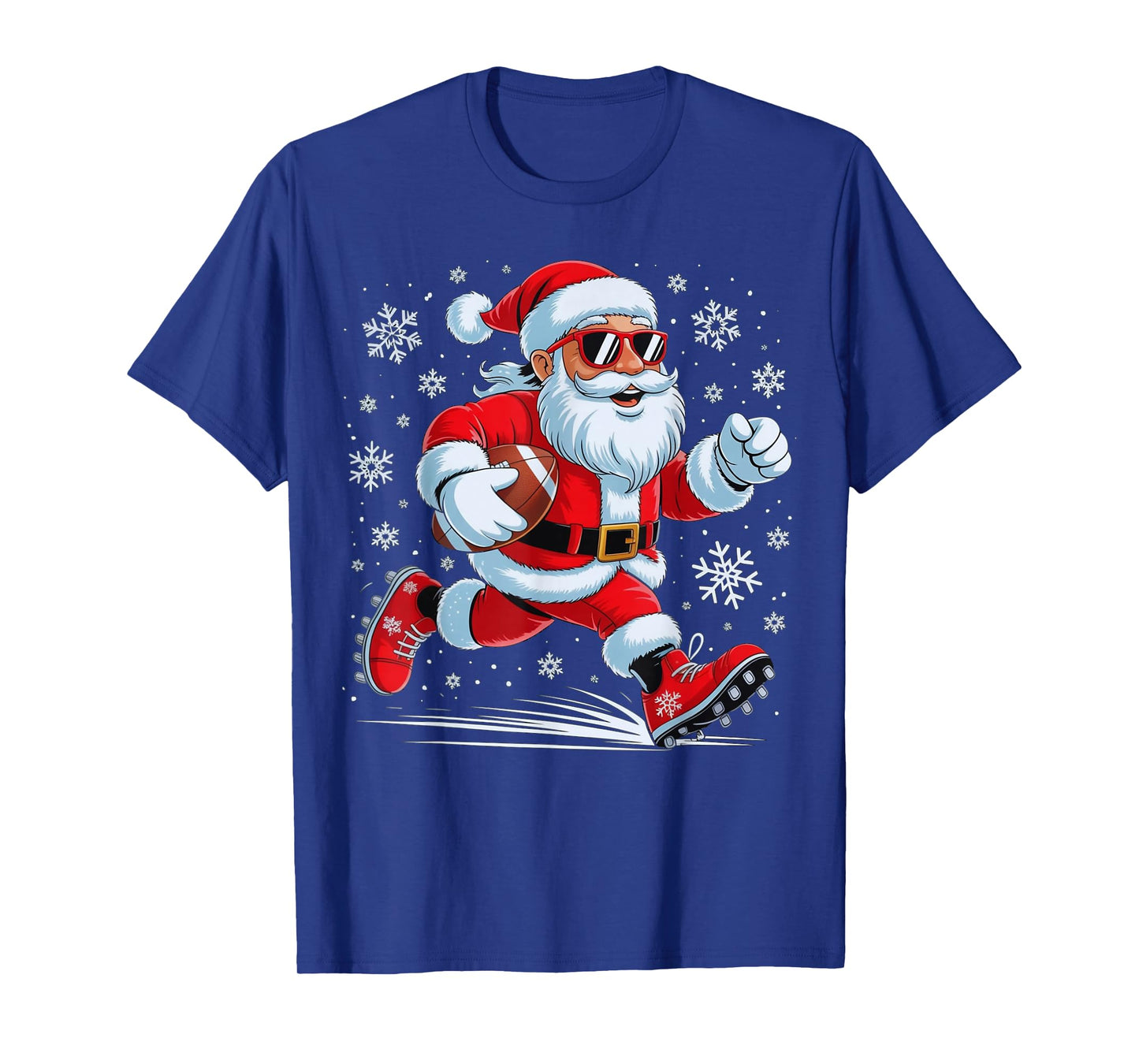 Santa Playing Football Christmas Players Sport for Men Boys T-Shirt