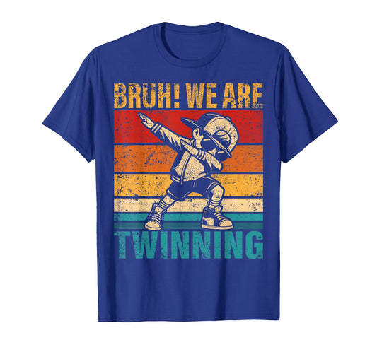 Retro Bruh We are Twinning Dabbing Boy for Boys Kids Men T-Shirt