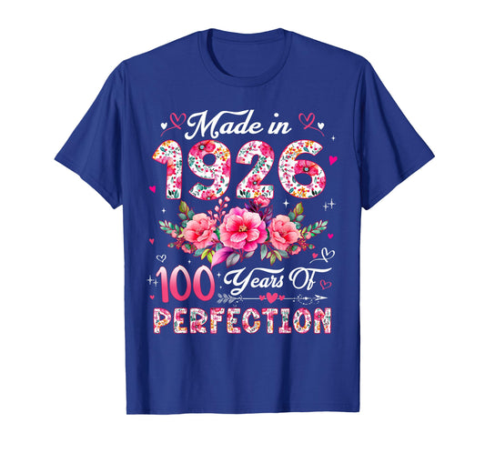 100 Year Old Made in 1926 Floral 100th Birthday Women T-Shirt