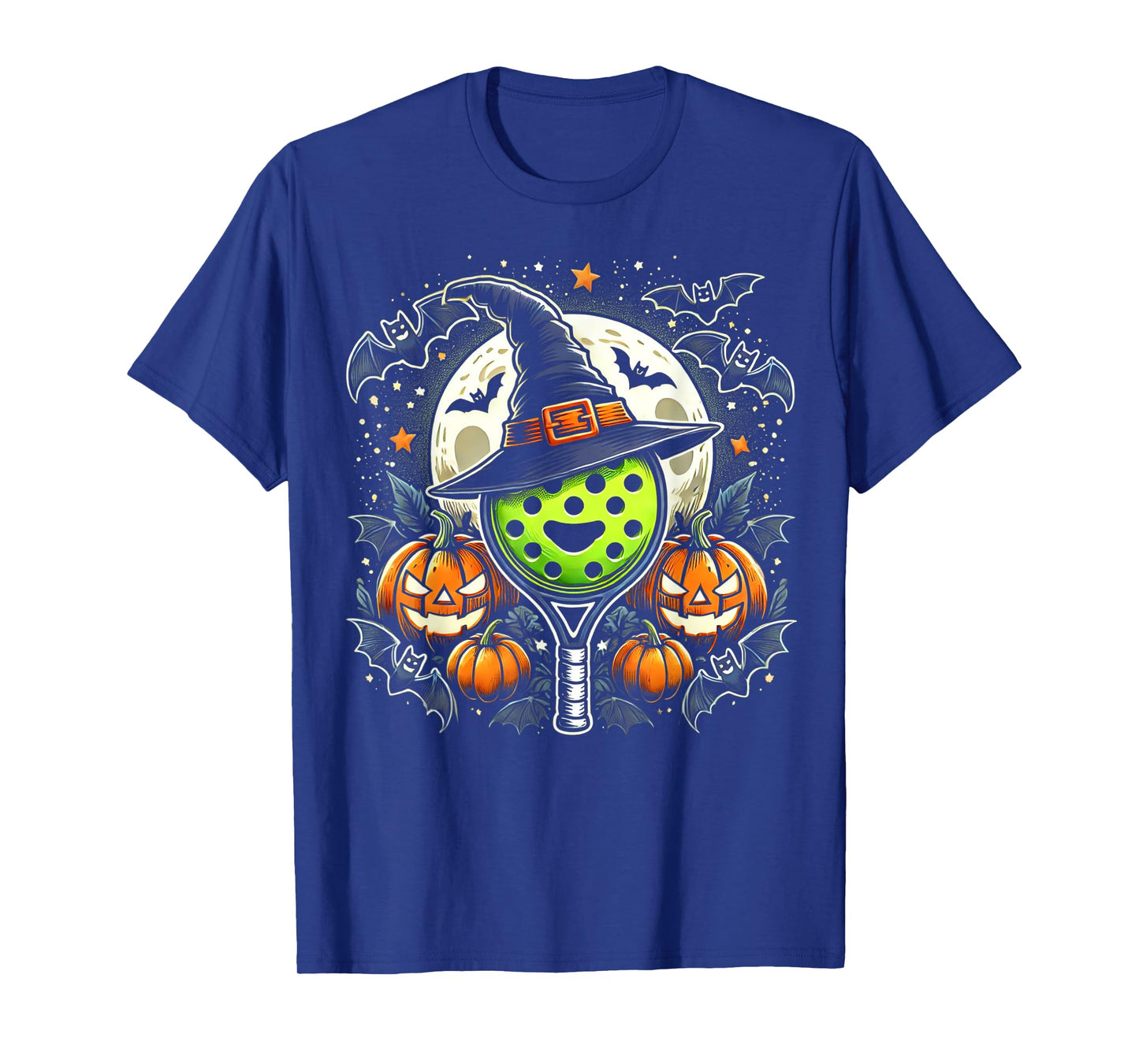 Pickleball Witch Halloween - Spooky Pumpkin Art T-Shirt