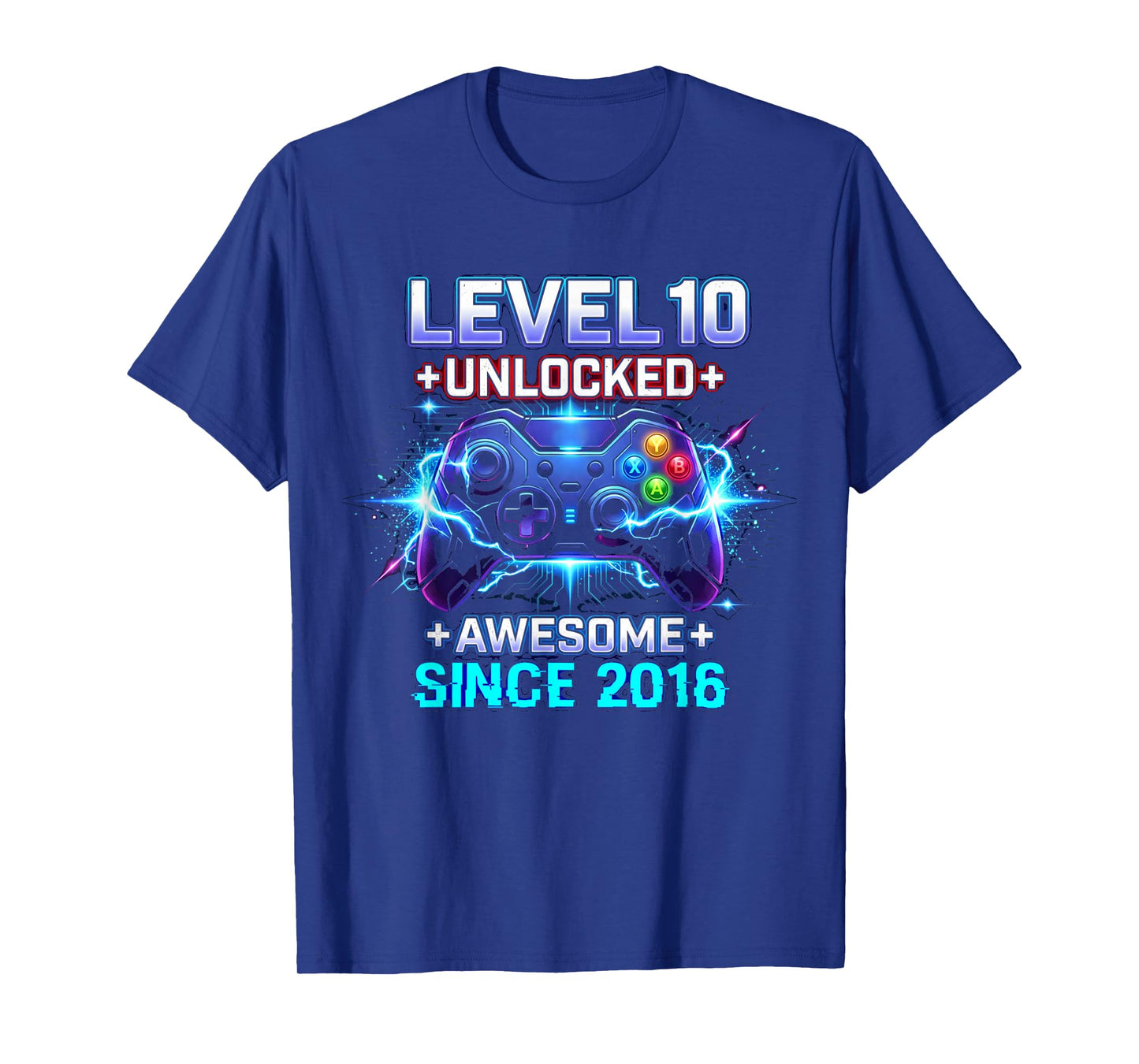 Level 10 Unlocked Awesome Since 2016 10th Birthday Boy Gamer T-Shirt