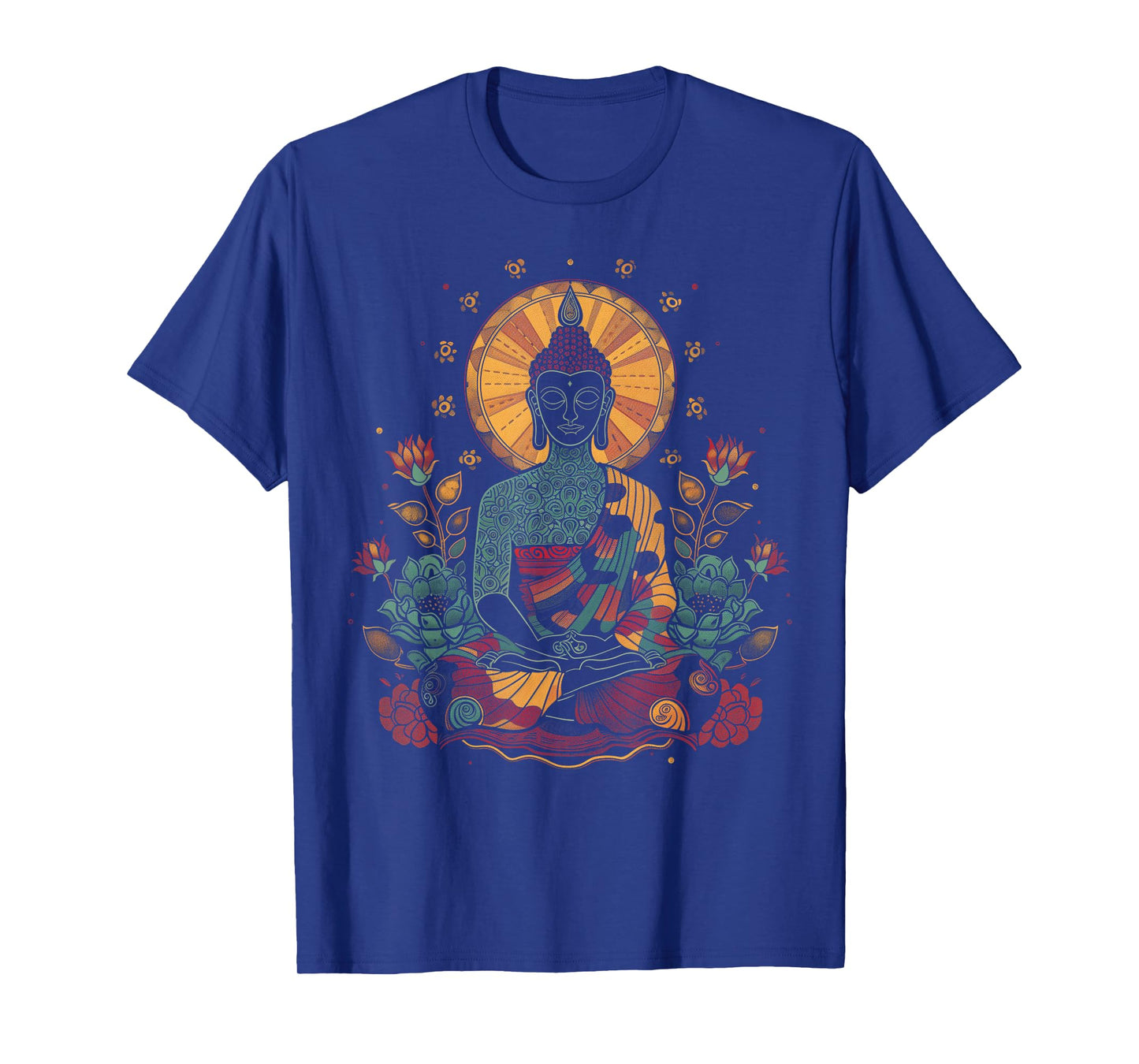 Buddha Floral Vintage Flower Yoga Buddhism Yogi Buddhist T-Shirt