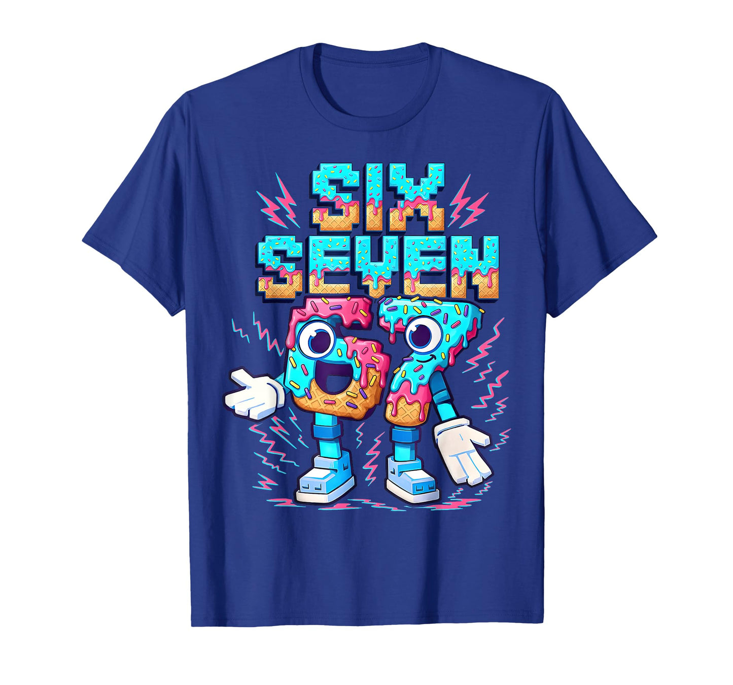 67 Six Seven 6-7 - Funny Italian Brainrot Ice Cream Drip T-Shirt