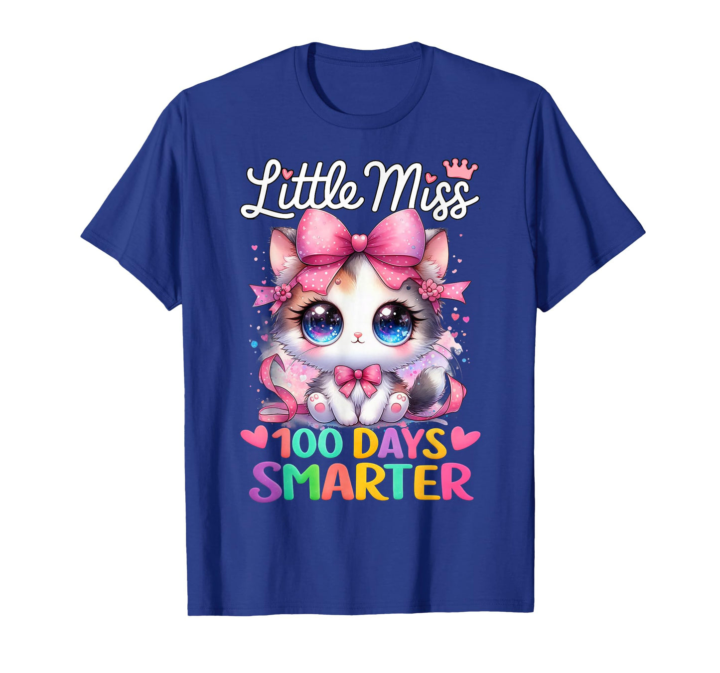 Little Miss 100 Days Smarter 100 Days of School Cat for Gril T-Shirt