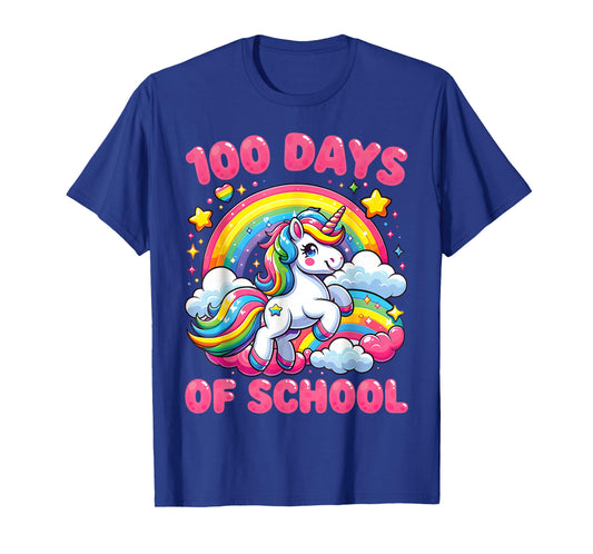 100 Days of School Unicorn Girls Teacher 100th Day of School T-Shirt