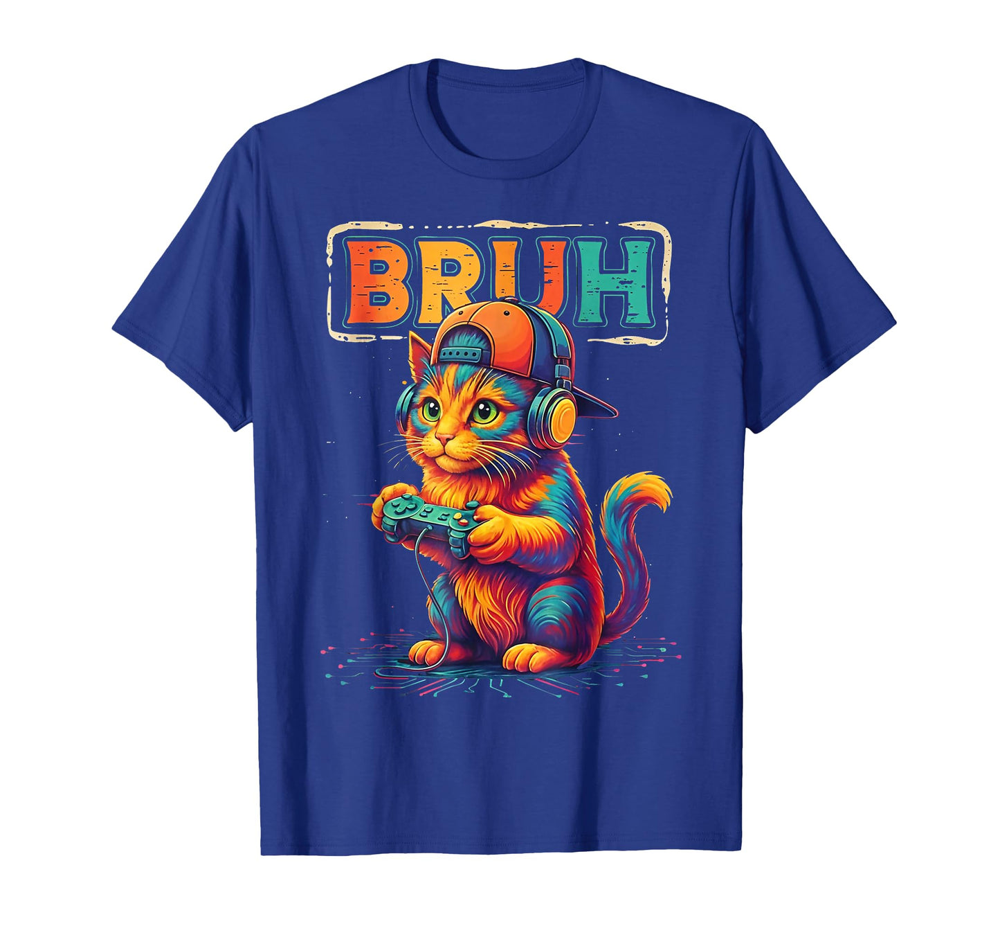 Gamer Bruh Cat Video Games Gift for Boys Teen Men Girls T-Shirt