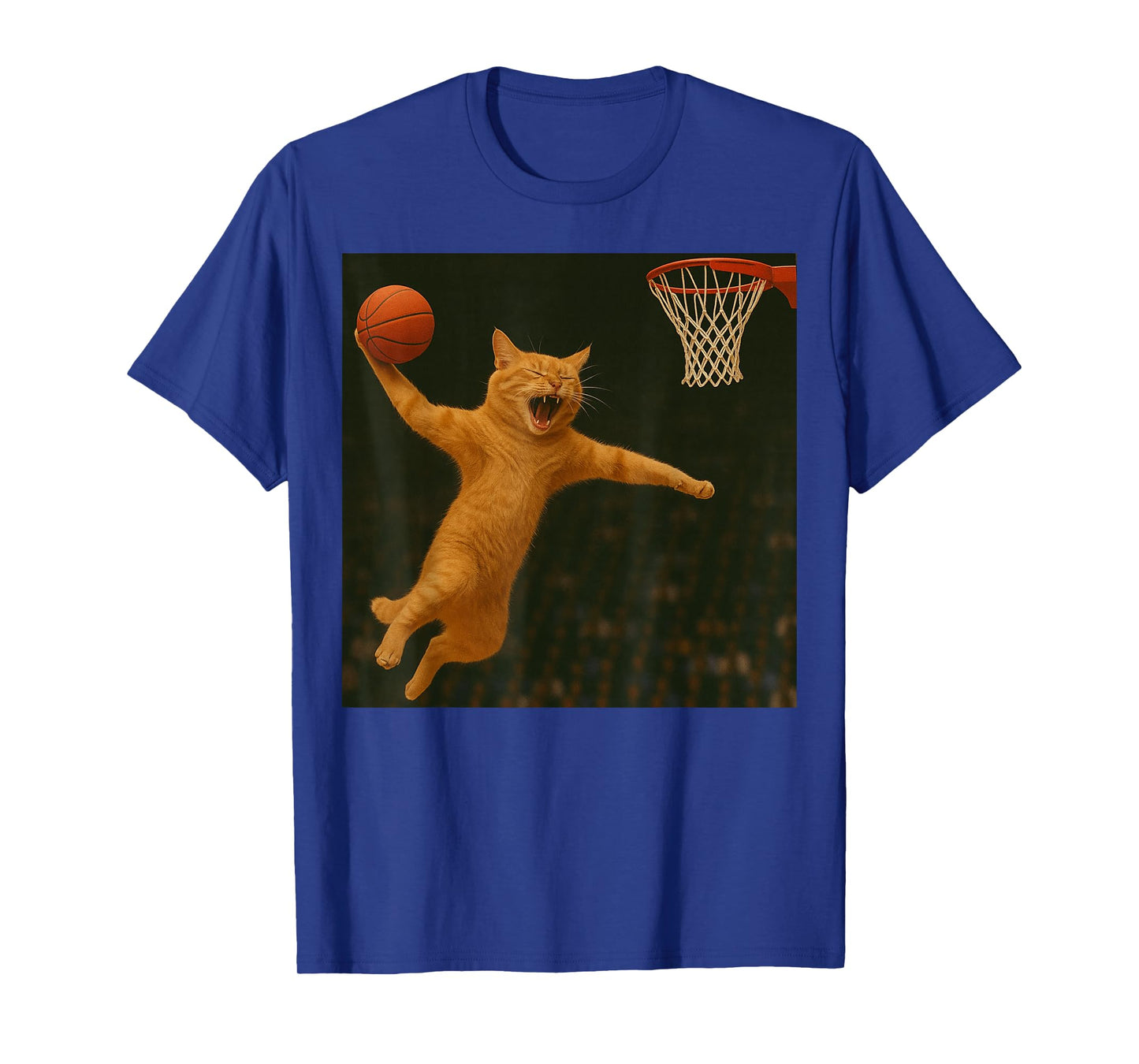 Cat Dunking Basketball Mid-Air T-Shirt