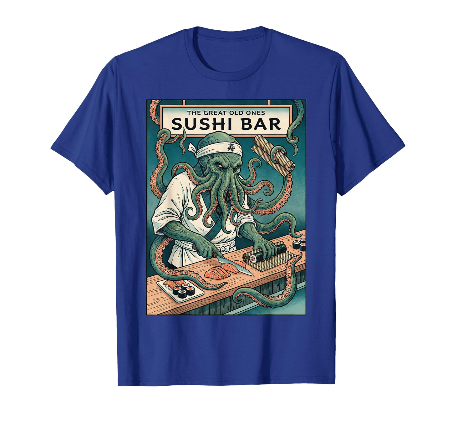 Cthulhu Sushi Chef Octopus Monster Japanese Food Horror T-Shirt