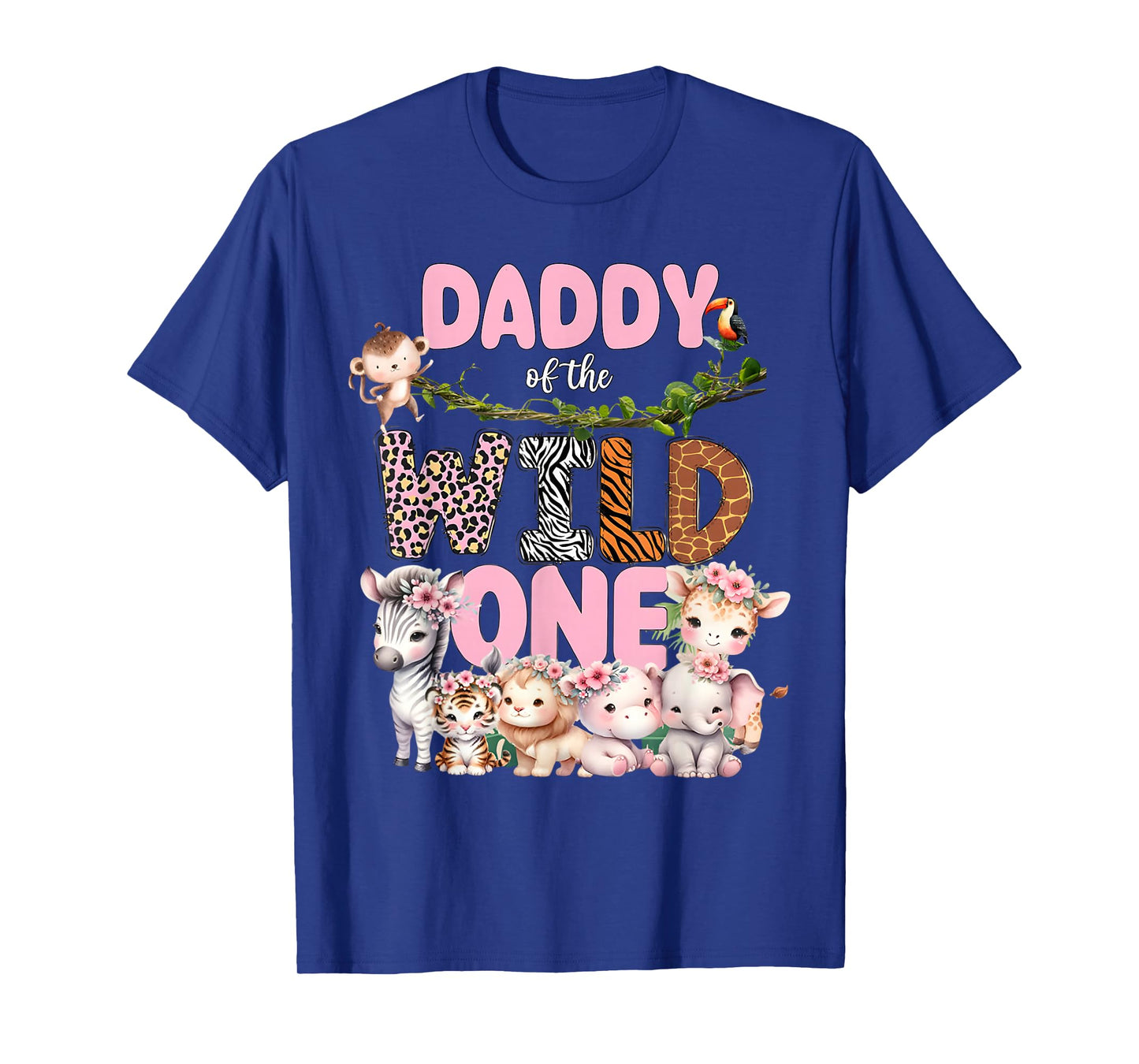 Daddy of The Wild One 1st Birthday Girl Kids Safari Jungle T-Shirt