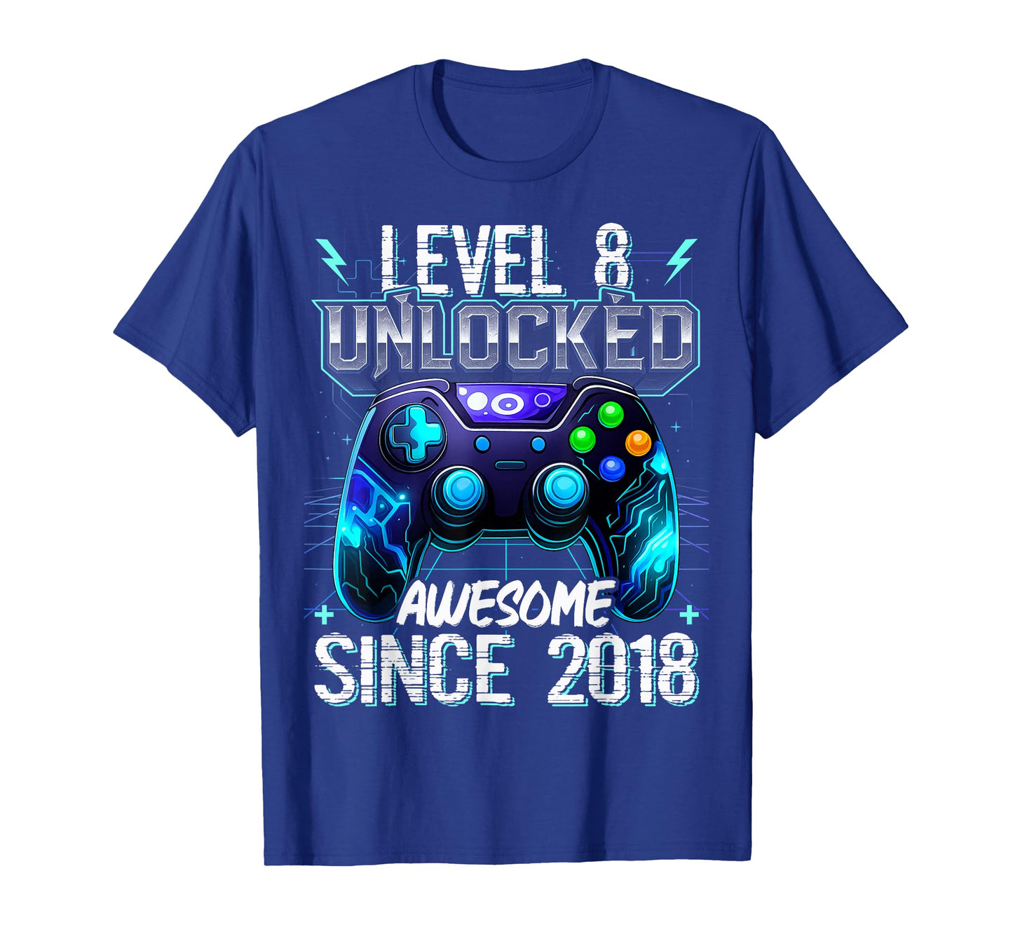 8th Birthday Boy Level 8 Gamer 8 Year Video Game Party T-Shirt
