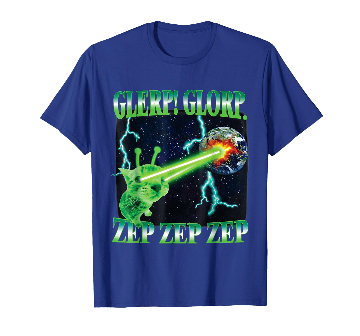 Glerp Glorp Zep Zep Alien Cat Meme Gnarp Silly Cat Brainrot T-Shirt