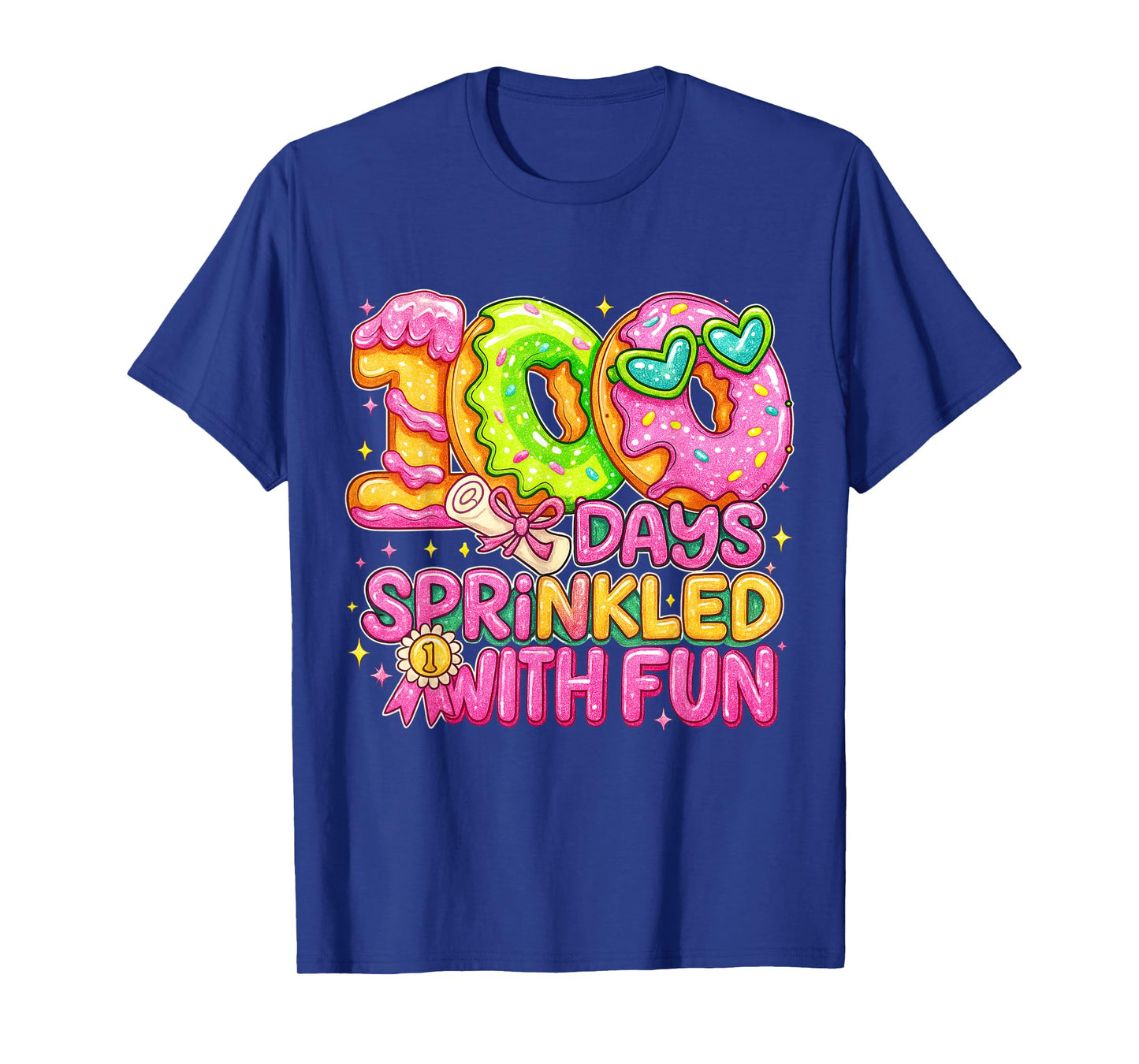 100 Days of School Sprinkled Donuts Fun Teacher Girls T-Shirt