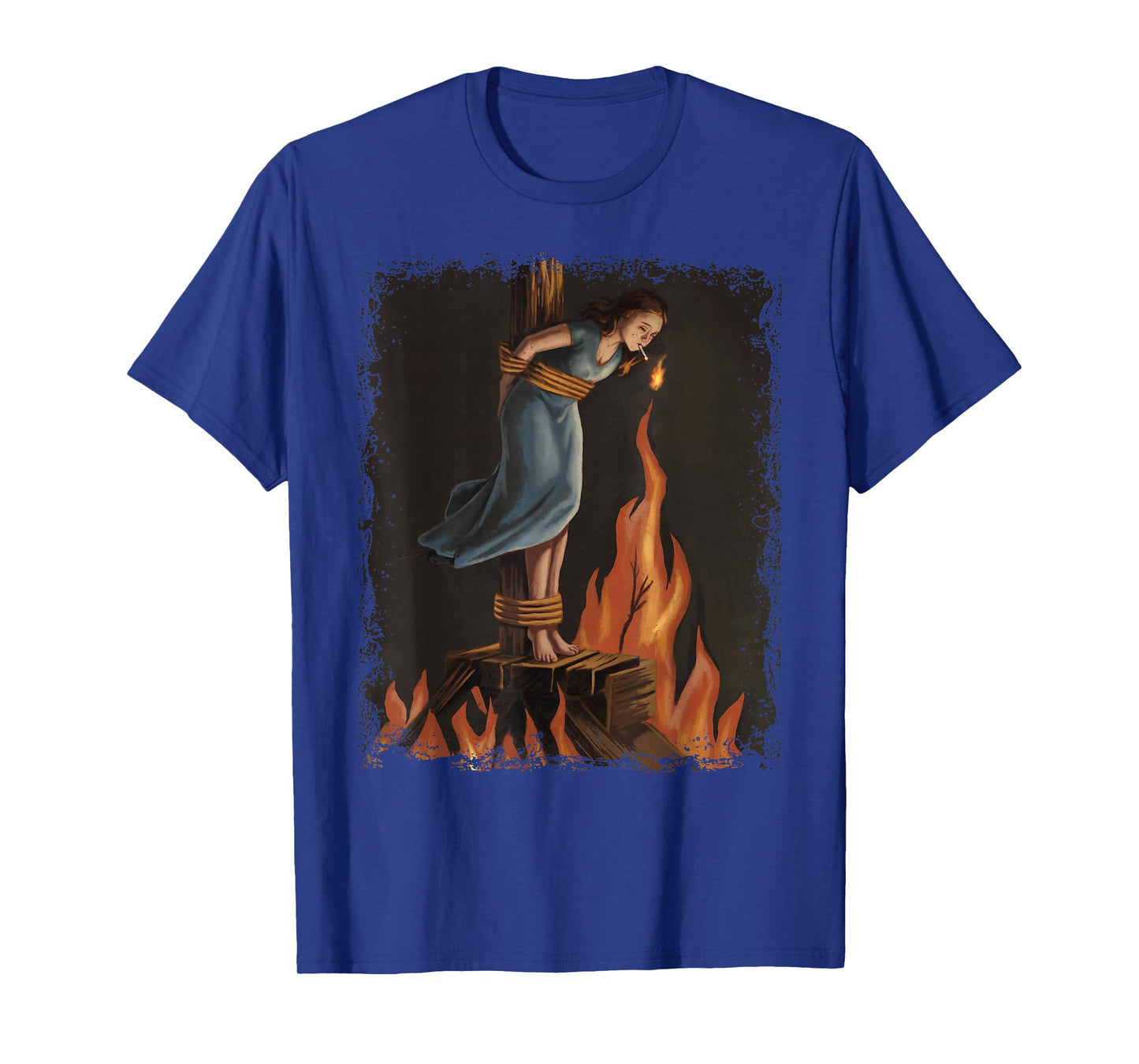 Witch Lighting Cigarette With Flames Occult Unholy Funny T-Shirt