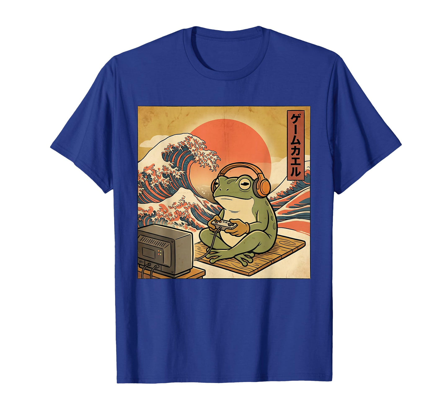Gaming Frog Art Ukiyo-e Japanese Gamer Anime Men Women Boys T-Shirt