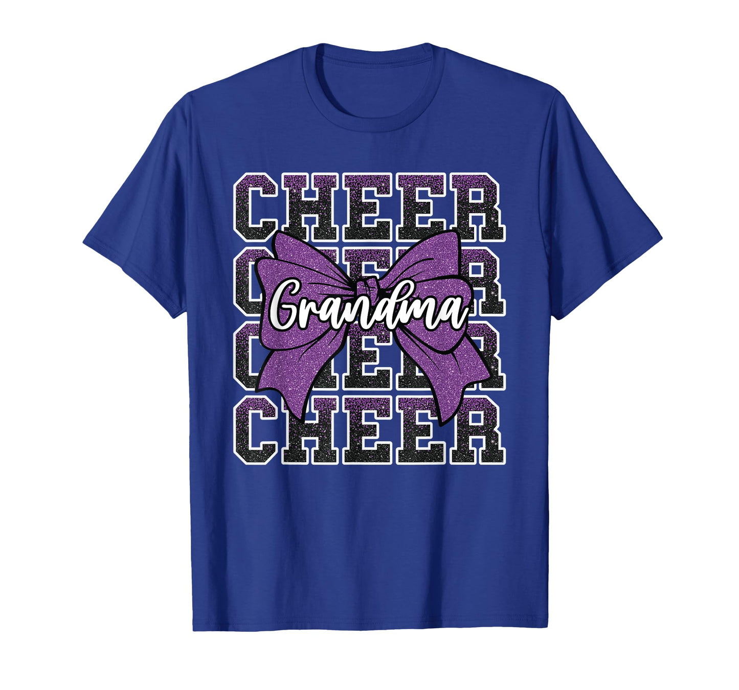 Cheer Grandma Bow Sport Cheerleader Cheerleading Purple T-Shirt