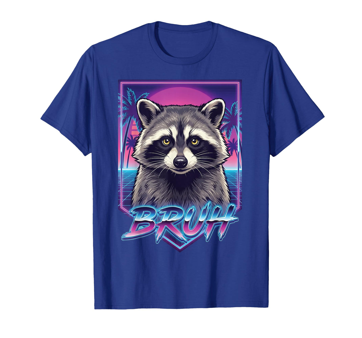 Funny Raccoon Bruh Teens Boys Girls Kids Men Vintage Retro T-Shirt
