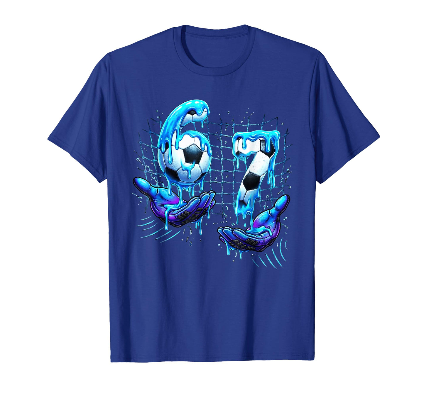 Soccer 67 Kids Ice Cream Drip Funny Six Seven Hands Meme 6 7 T-Shirt