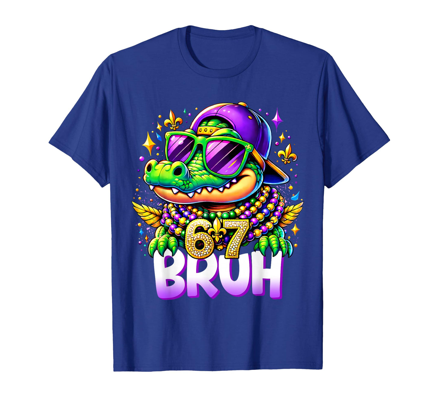 67 Mardi Gras Alligator Mardigator Six Seven Bruh Boys 6 7 T-Shirt