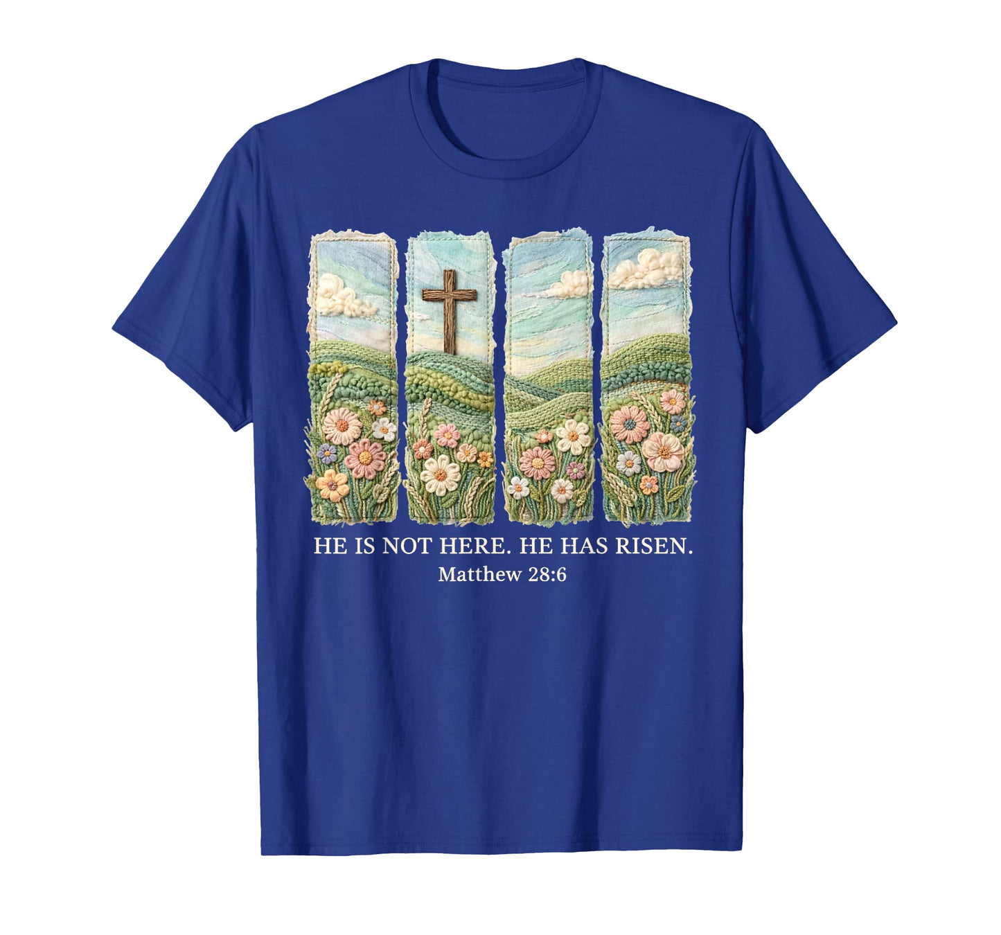 He is Risen Christian Wildflower Happy Easter Women Girls T-Shirt