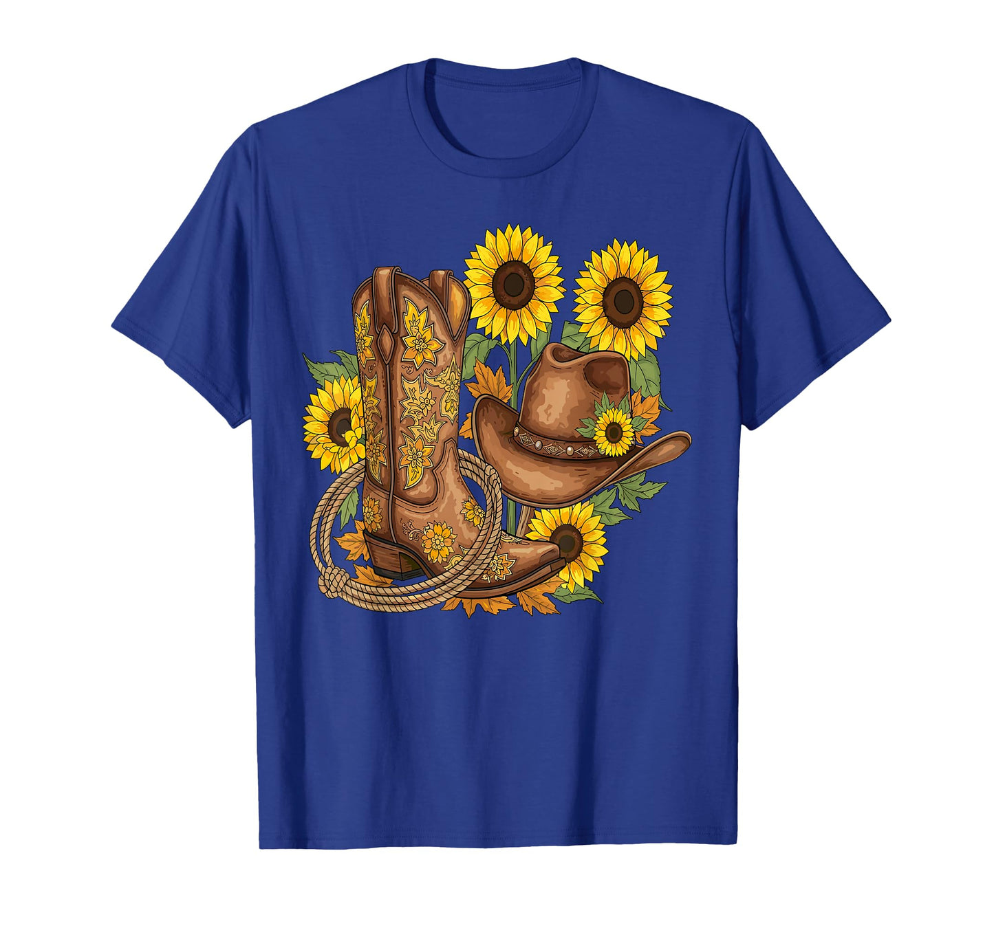 Cowboy Cowgirl Boot Hat Sunflower Western Country T-Shirt