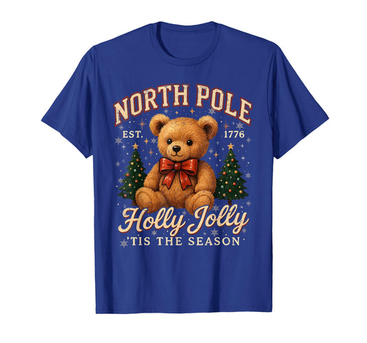 North Pole Teddy Bear Christmas Tee T-Shirt