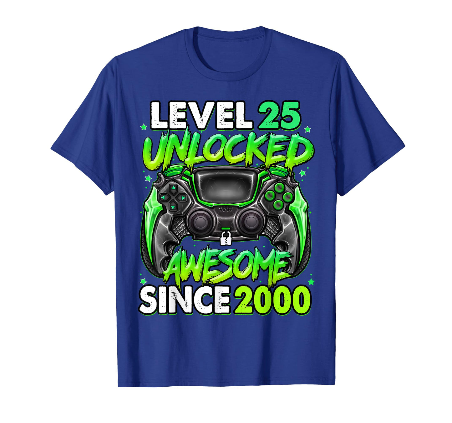 Level 25 Unlocked Awesome Since 2000 25th Birthday Gaming T-Shirt