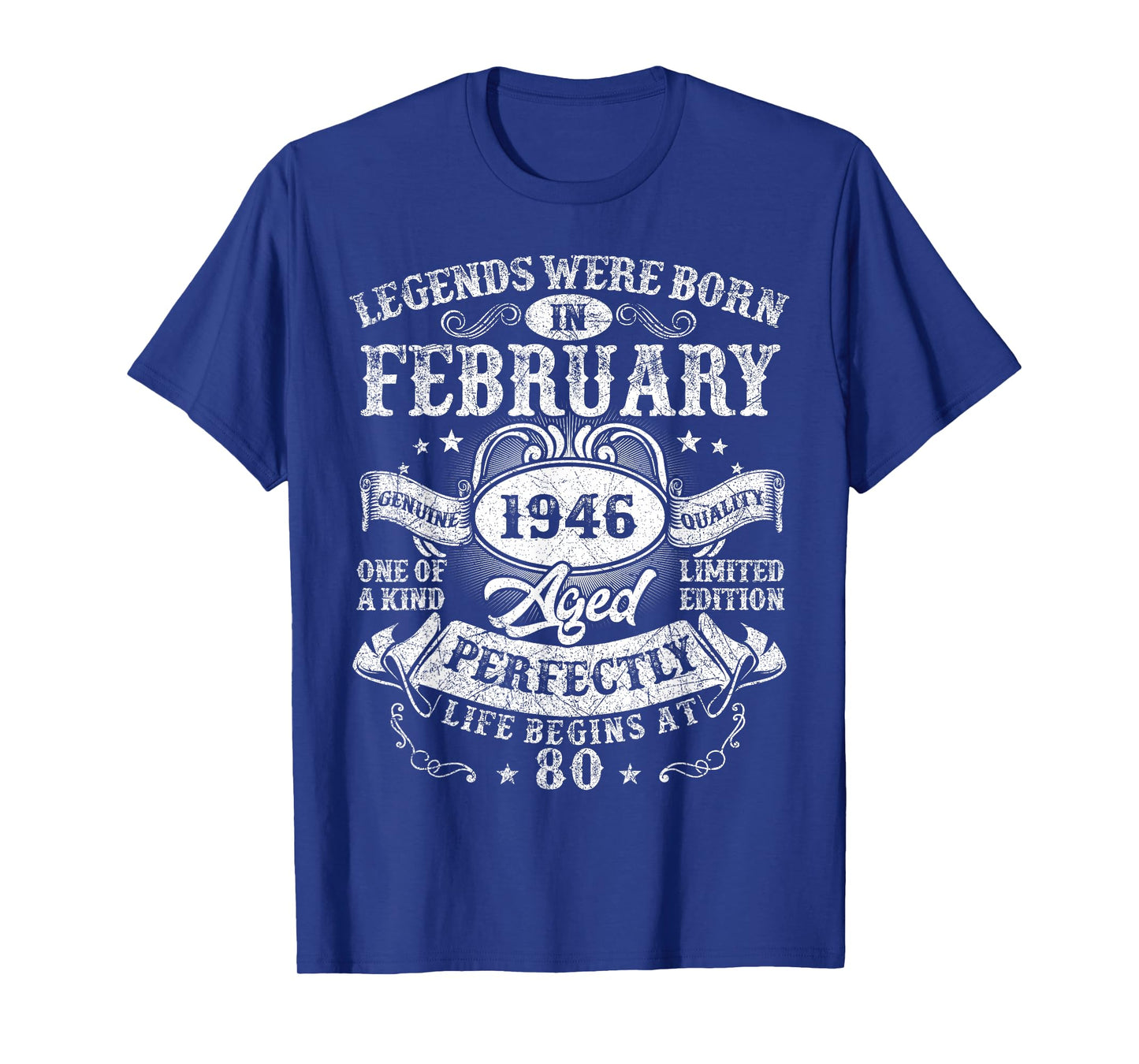 80 Years Old Legend February 1946 Vintage 80th Birthday Men T-Shirt