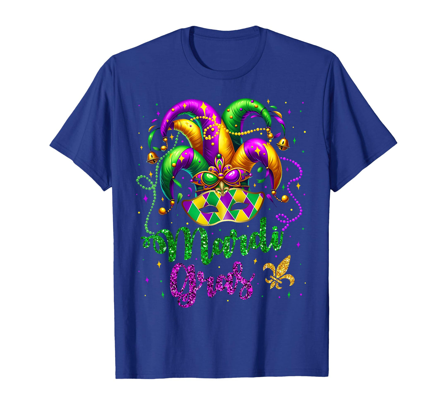 Mardi Gras Shirts for Women Kids Men Beads Mask Feathers Hat T-Shirt