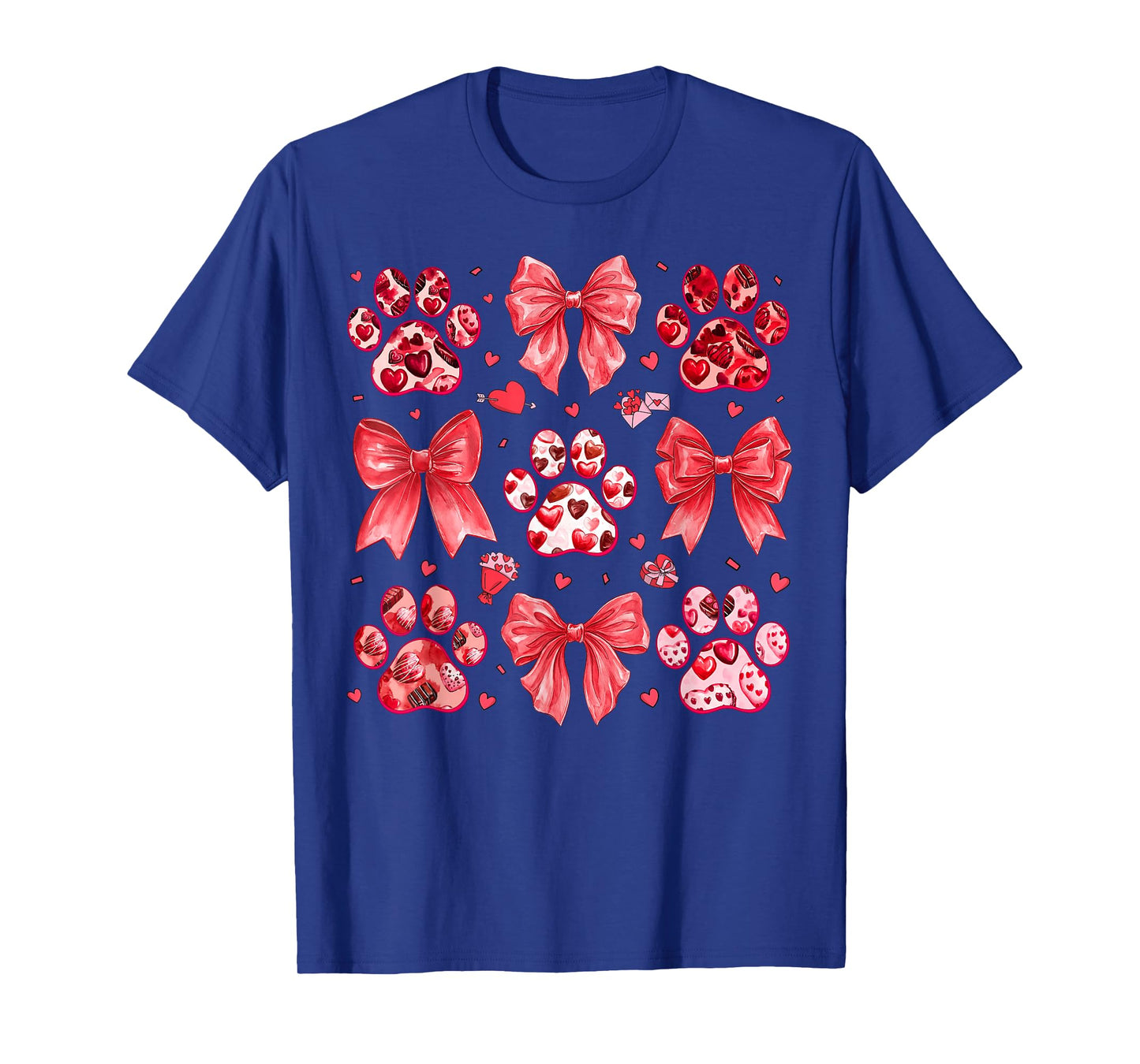 Happy Valentines Coquette Bow Dog Paw XOXO Pet Girl Women T-Shirt