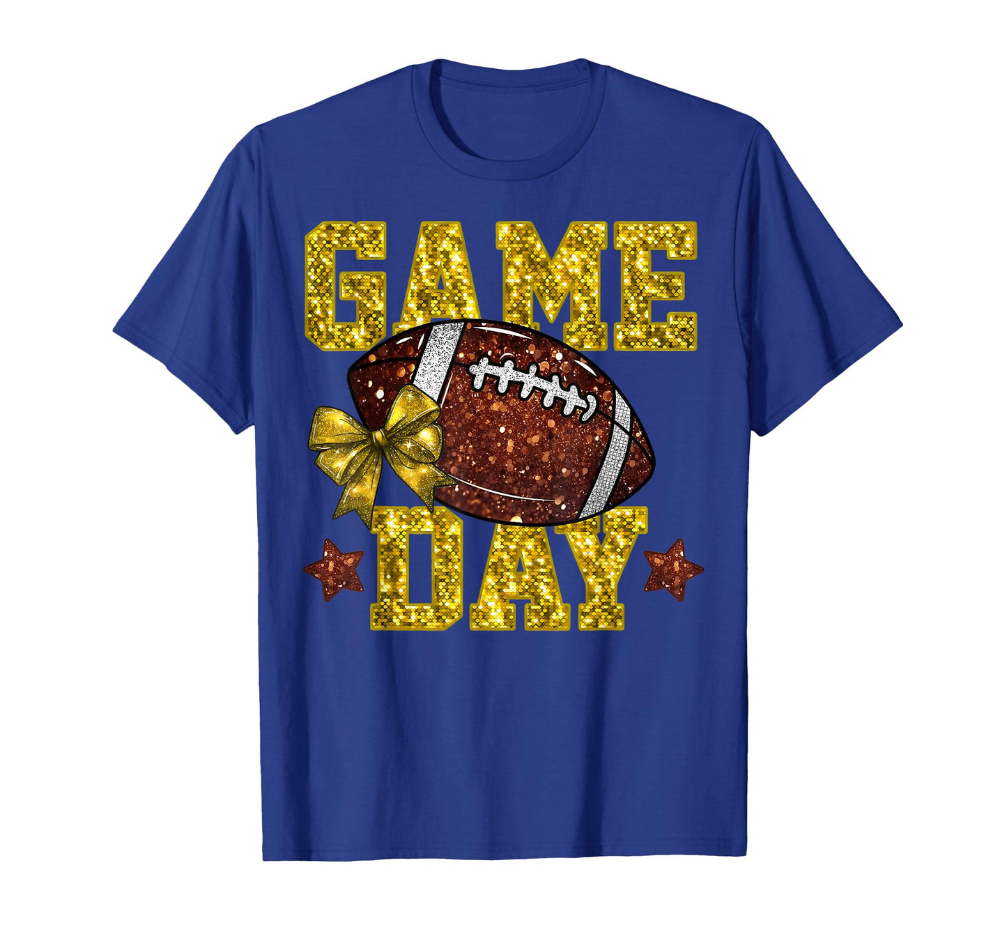 Game Day Football Yellow Coquette Bow Team Spirit Touchdown T-Shirt