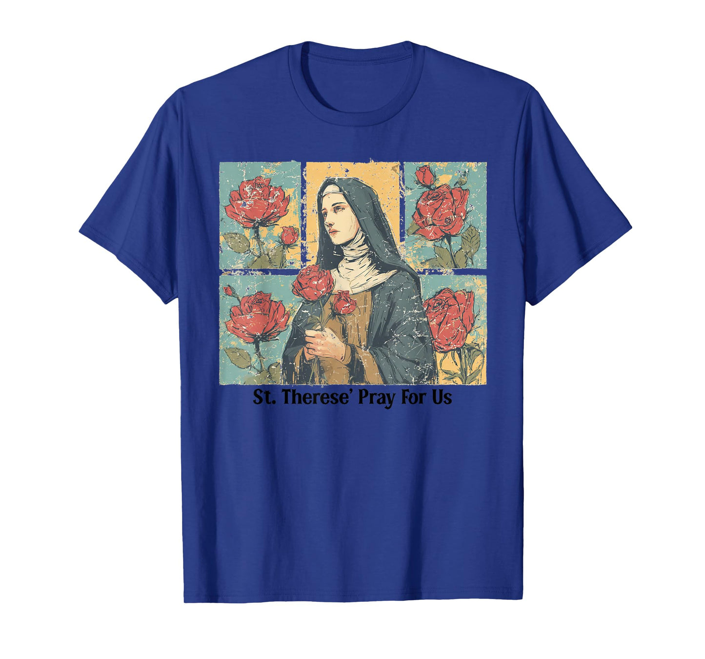 Vintage Saint Therese Roses Catholic Religious Devotional T-Shirt