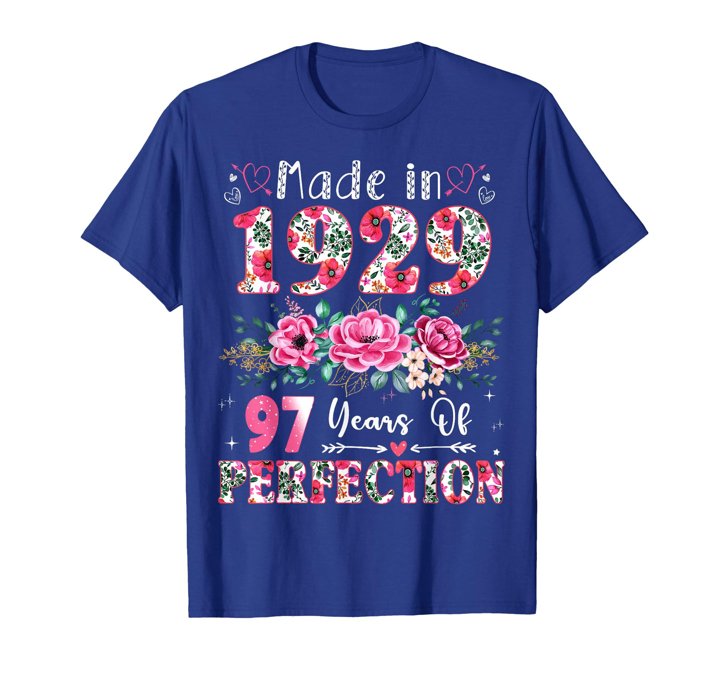 97 Year Old Made in 1929 Floral 97th Birthday Women T-Shirt