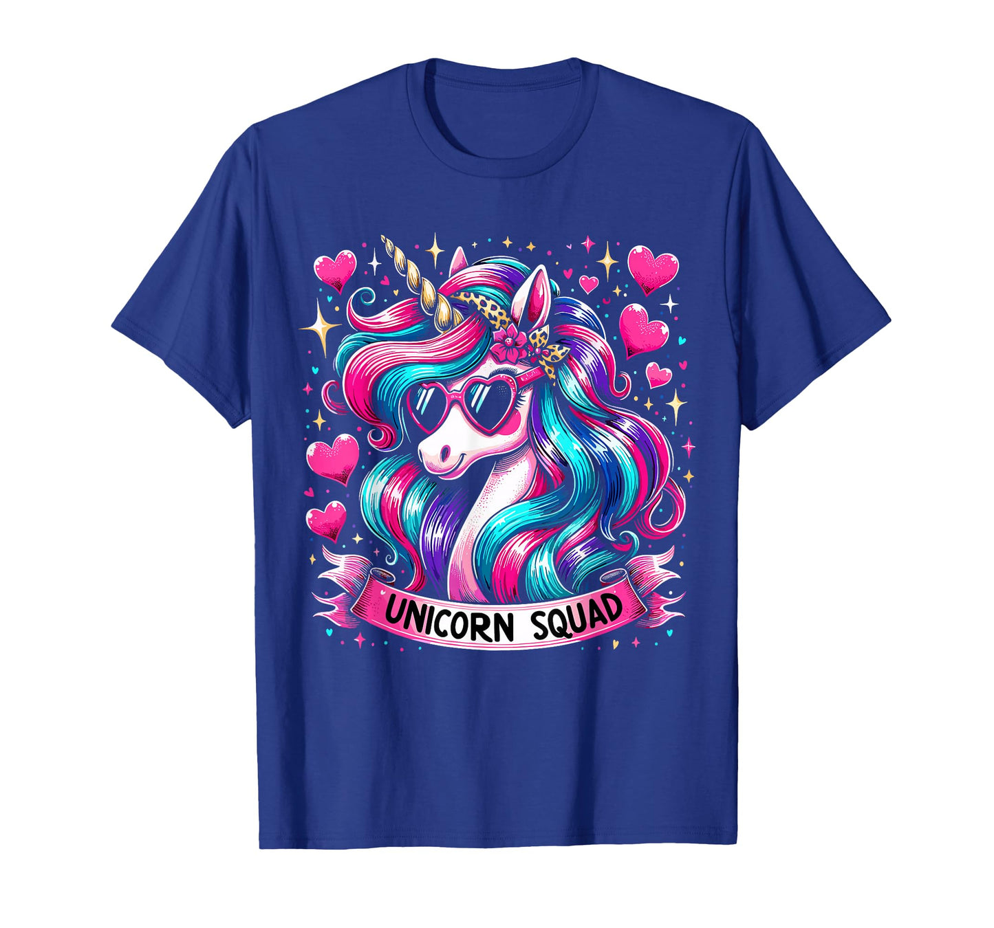 Unicorn Squad Unicorn with leopard Bandana T-Shirt