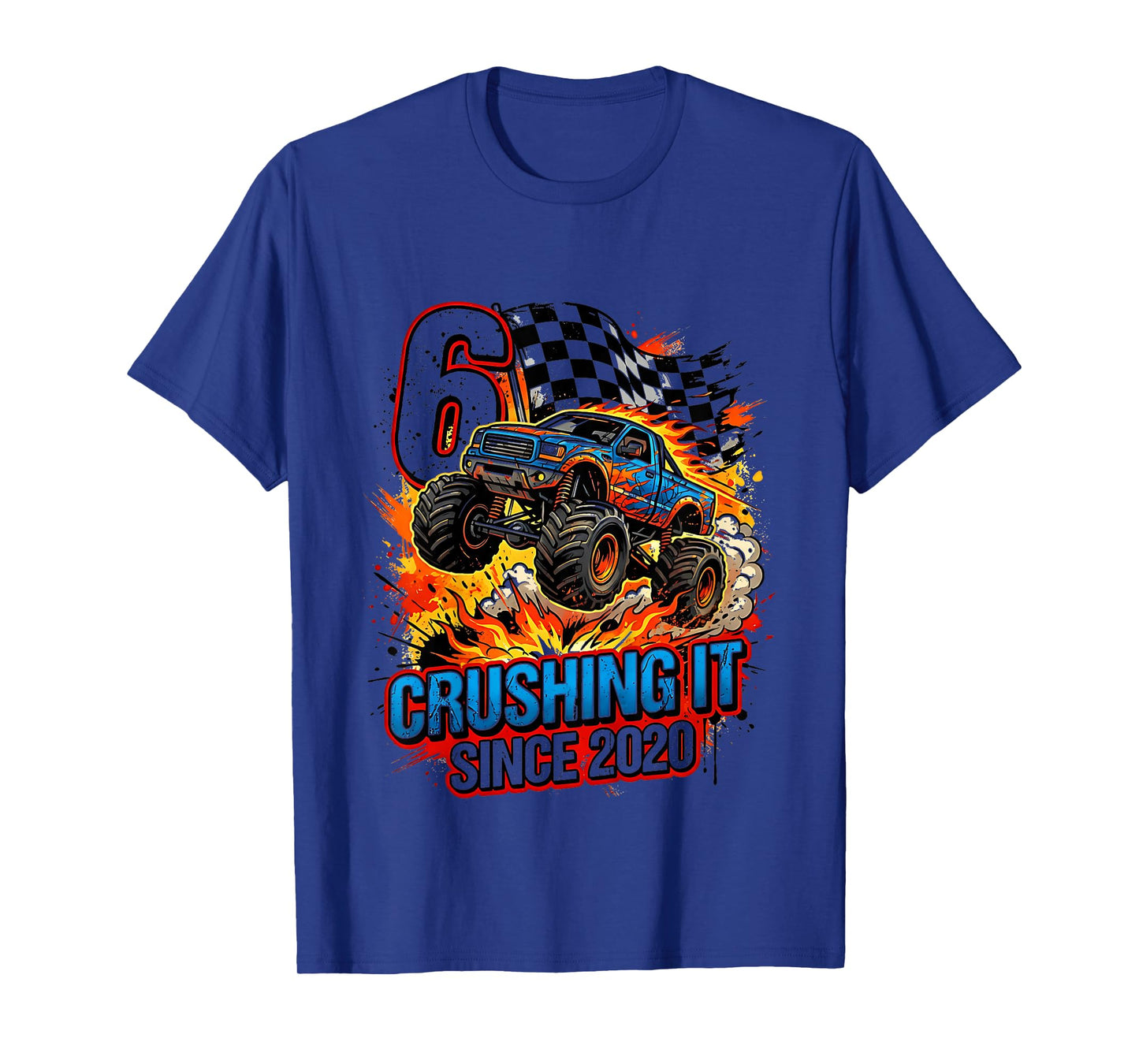 Kids 6th Birthday Truck Turning 6 Years Old Boy Born in 2020 T-Shirt