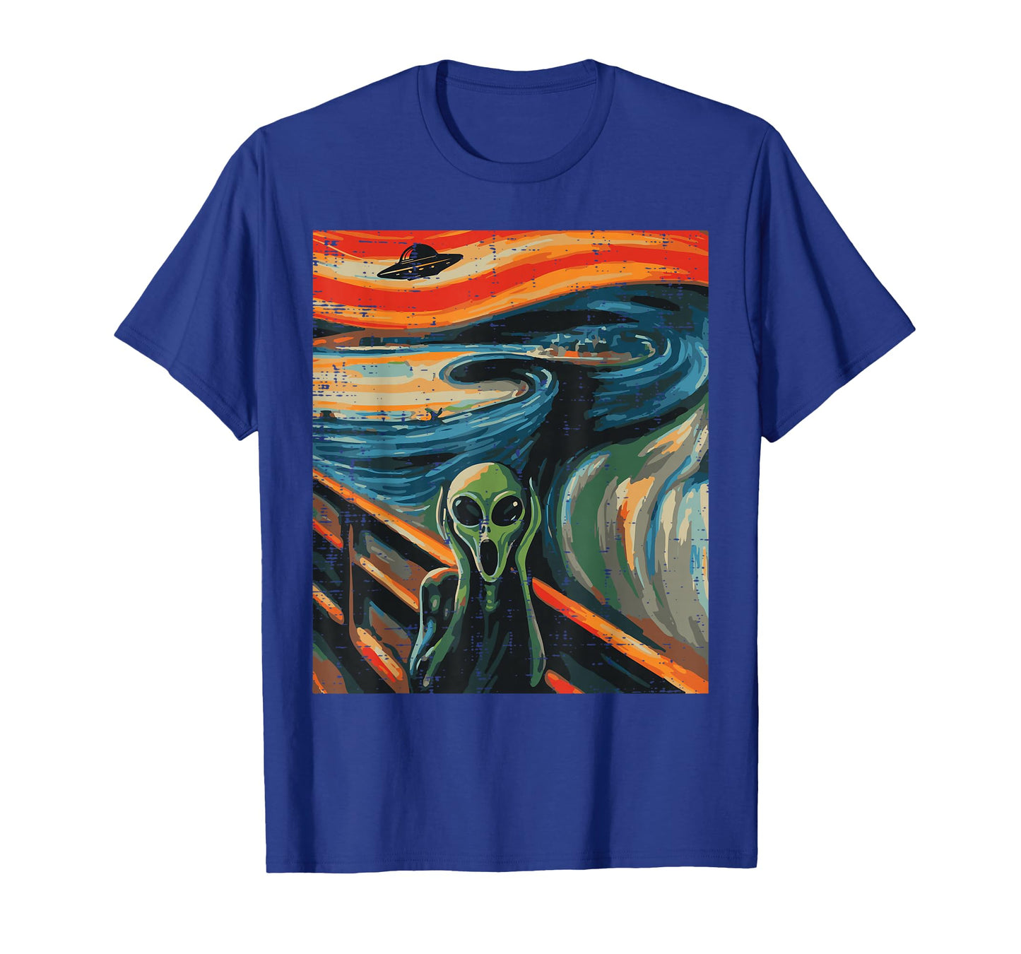 Alien Scream Painting Funny UFO Space Art Women Men Kids T-Shirt