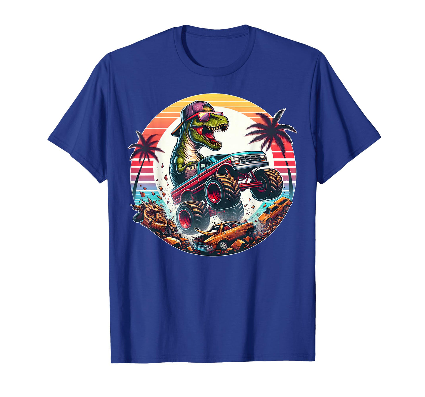 T-rex Dinosaur Monster Truck Vintage Kids Youth Toddlers Jam T-Shirt