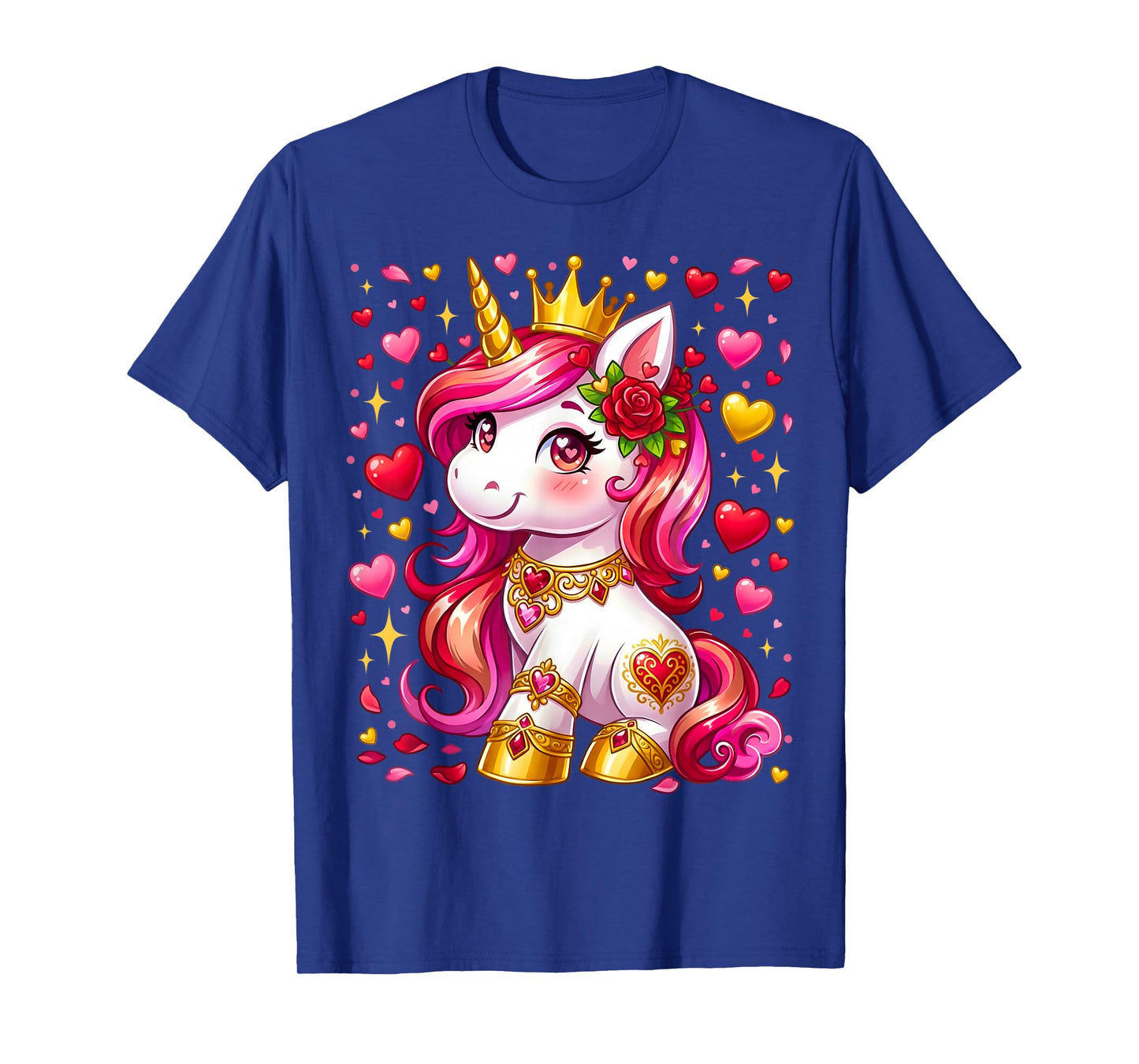 Cute Unicorn Heart Valentines Day Girls Kids Valentine T-Shirt